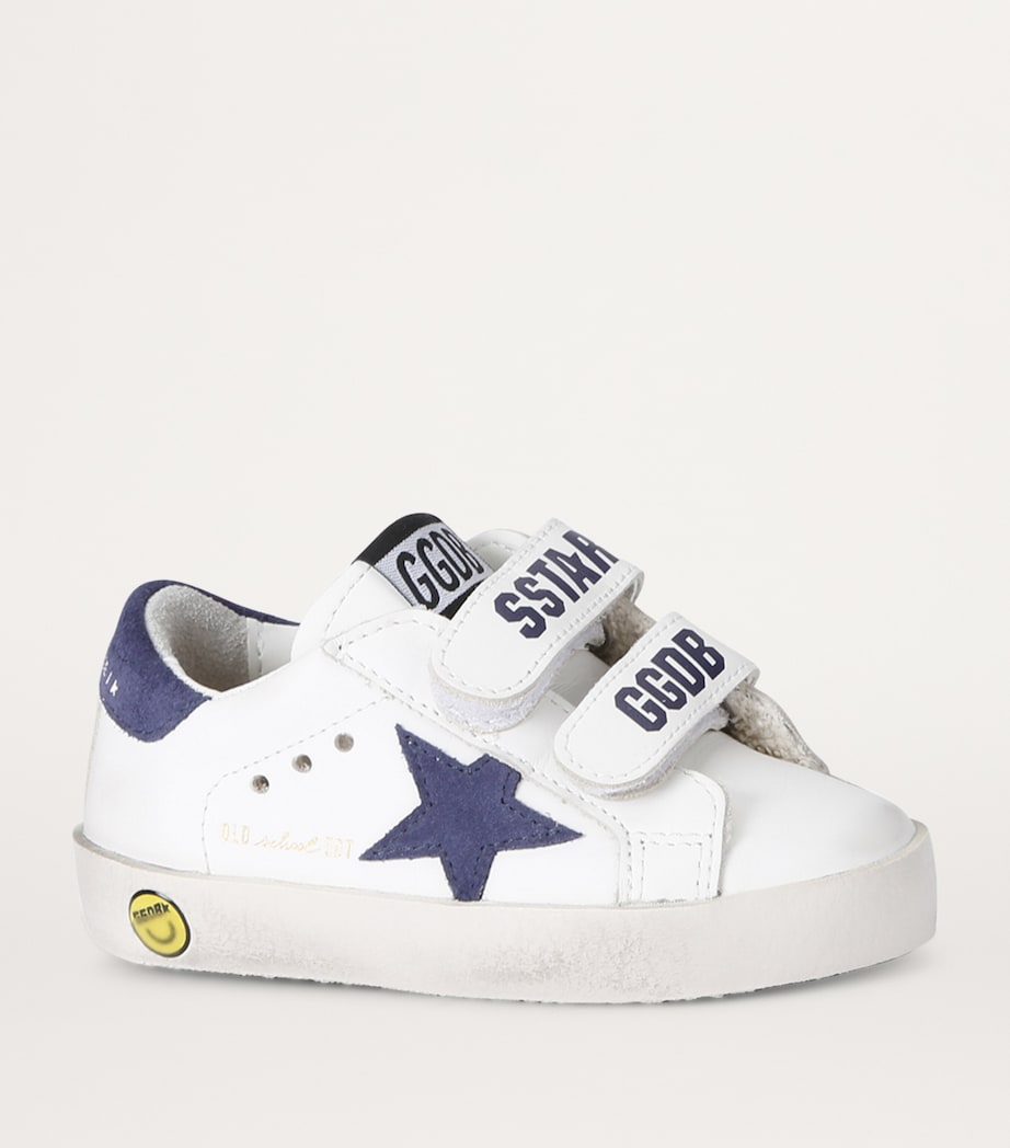 Leather Old School Sneakers WHITE/NAVY Image 3