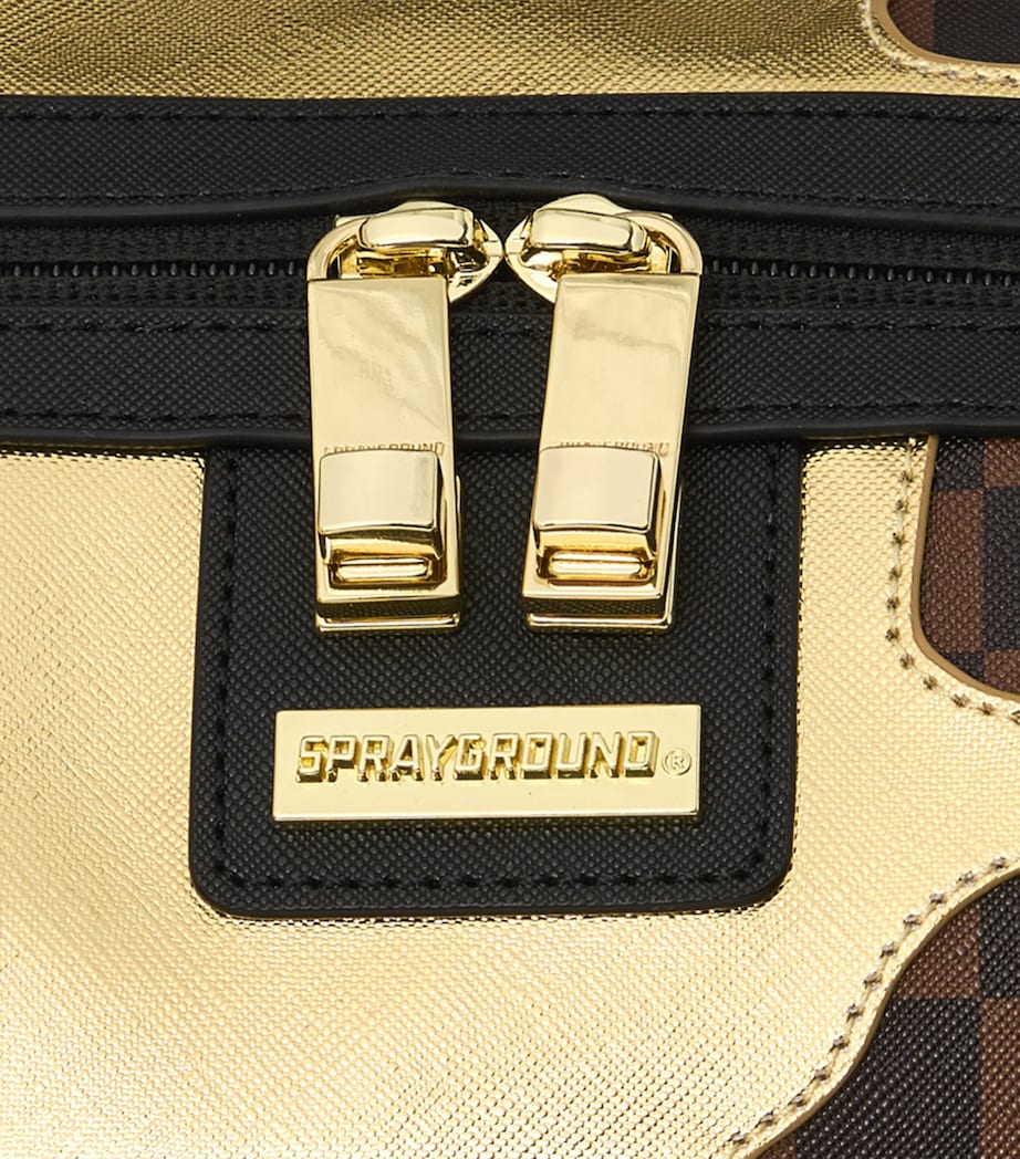 Sprayground Sharks In Paris Gold Drip Holdall Gold Image 6