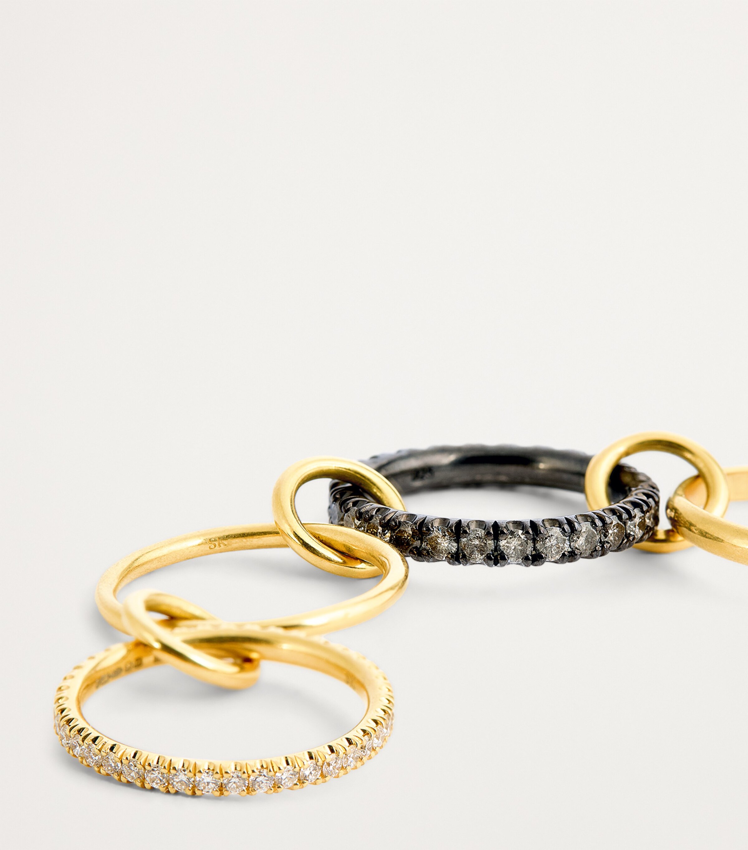 Spinelli Kilcollin Yellow Gold, Silver and Diamond Noelle Ring Mixed Gold Image 4