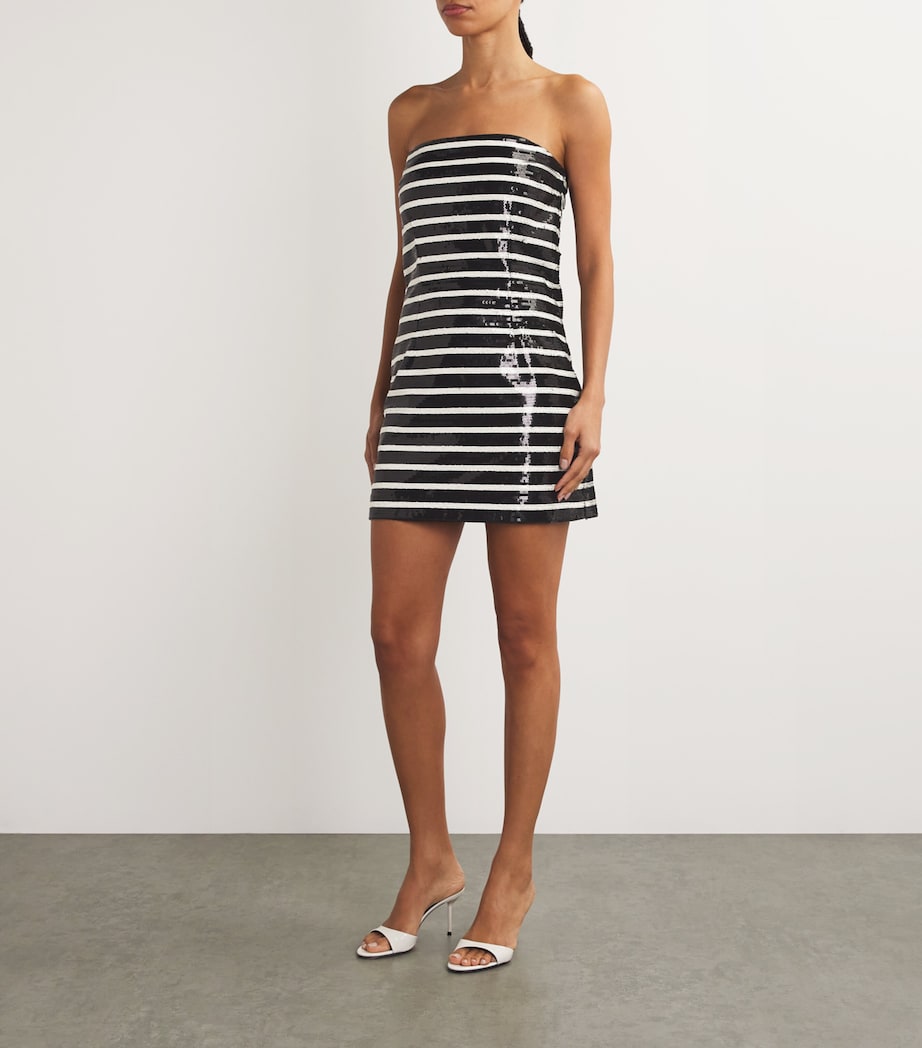 Sequinned Cala Mini Dress BLACK/OFF-WHITE Image 3