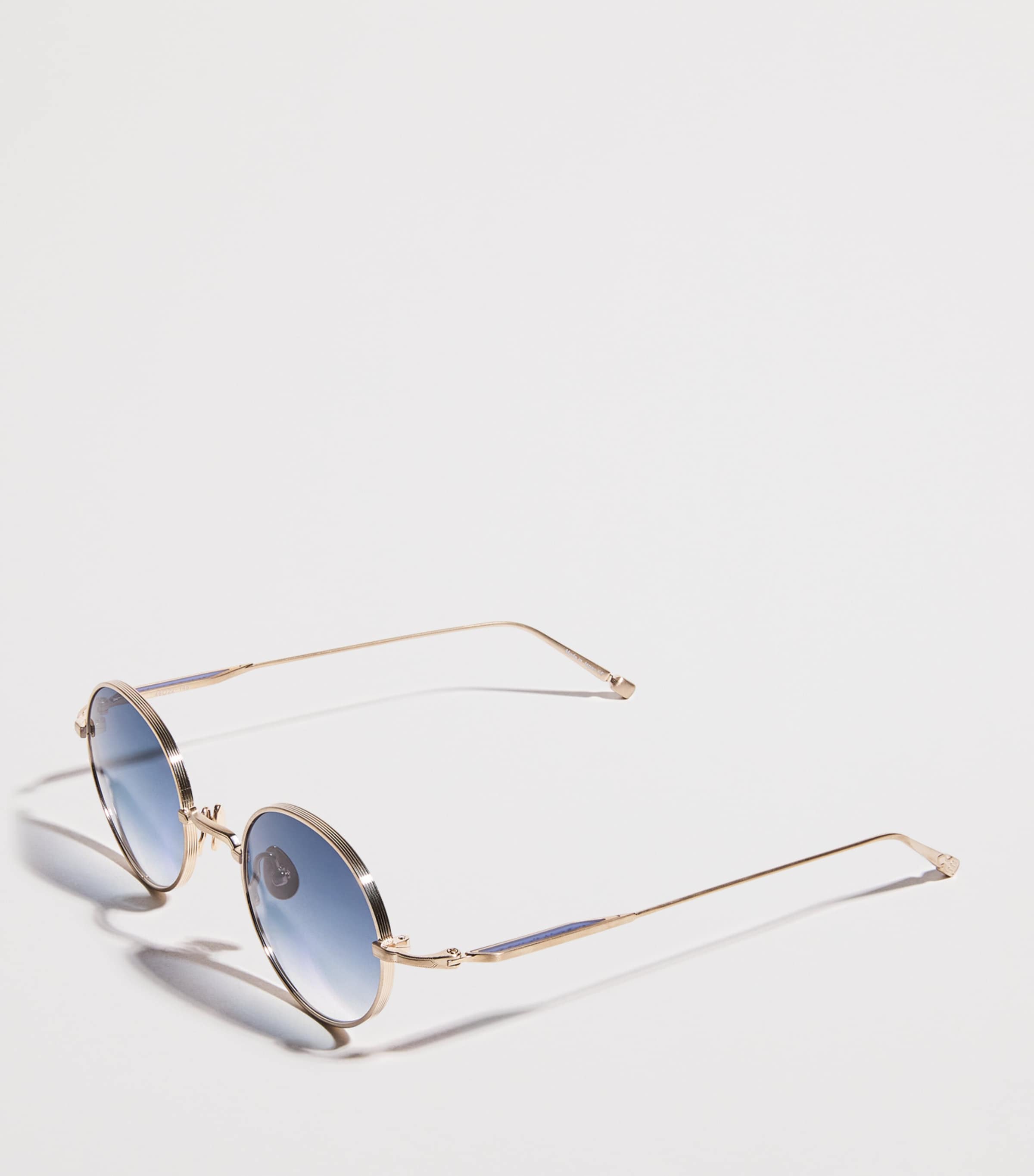 Matsuda M3168 Round Sunglasses Brshd Gld Blu Gradnt Image 2