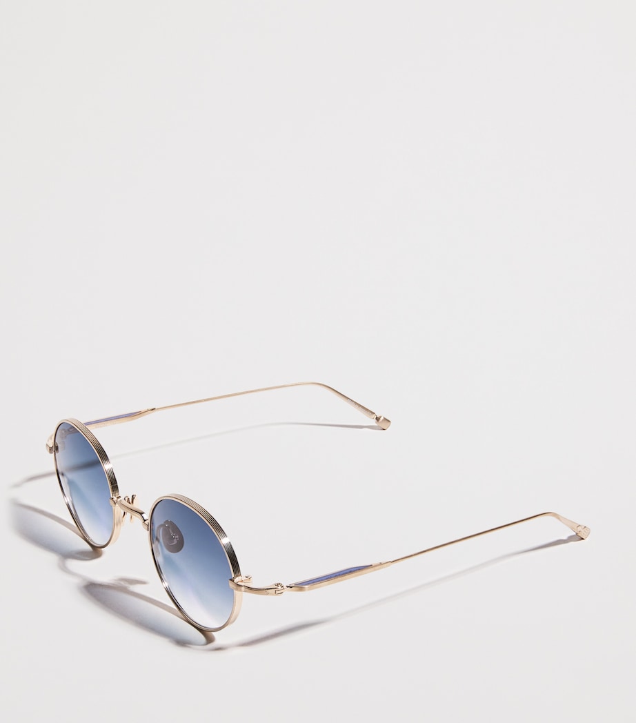 Matsuda M3168 Round Sunglasses Brshd Gld Blu Gradnt Image 2
