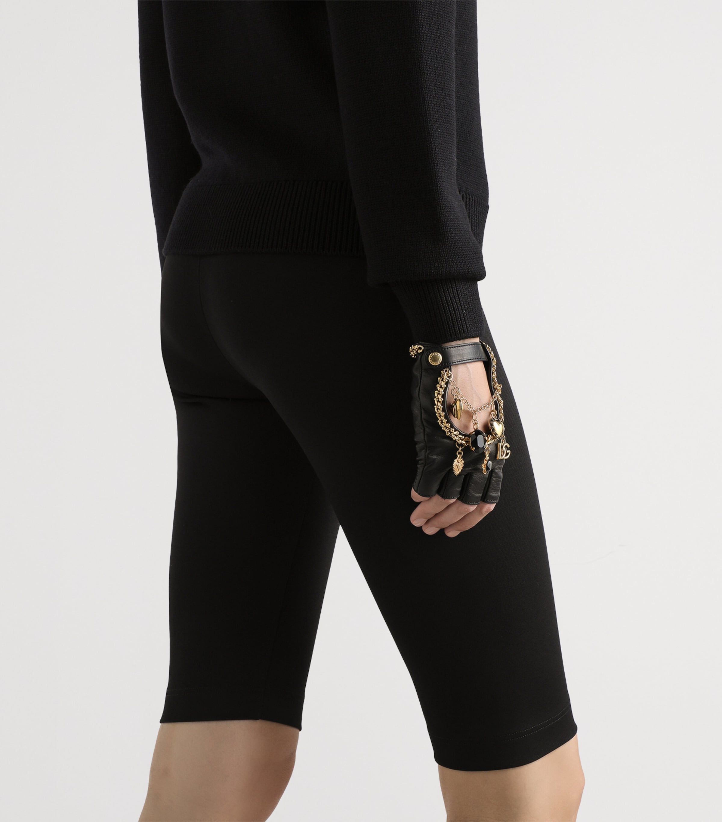Cropped Leggings N0000-BLACK Image 5
