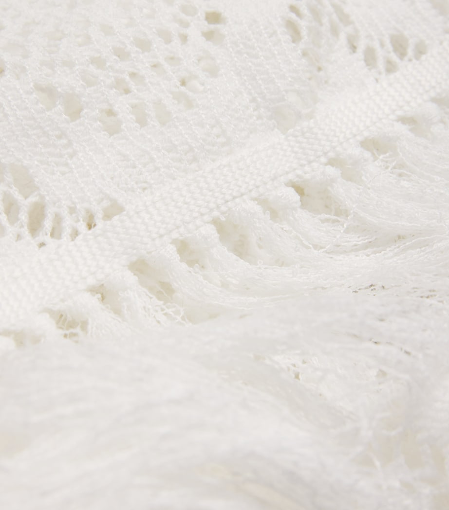 Crochet Fringed Pareo WHITE Image 6