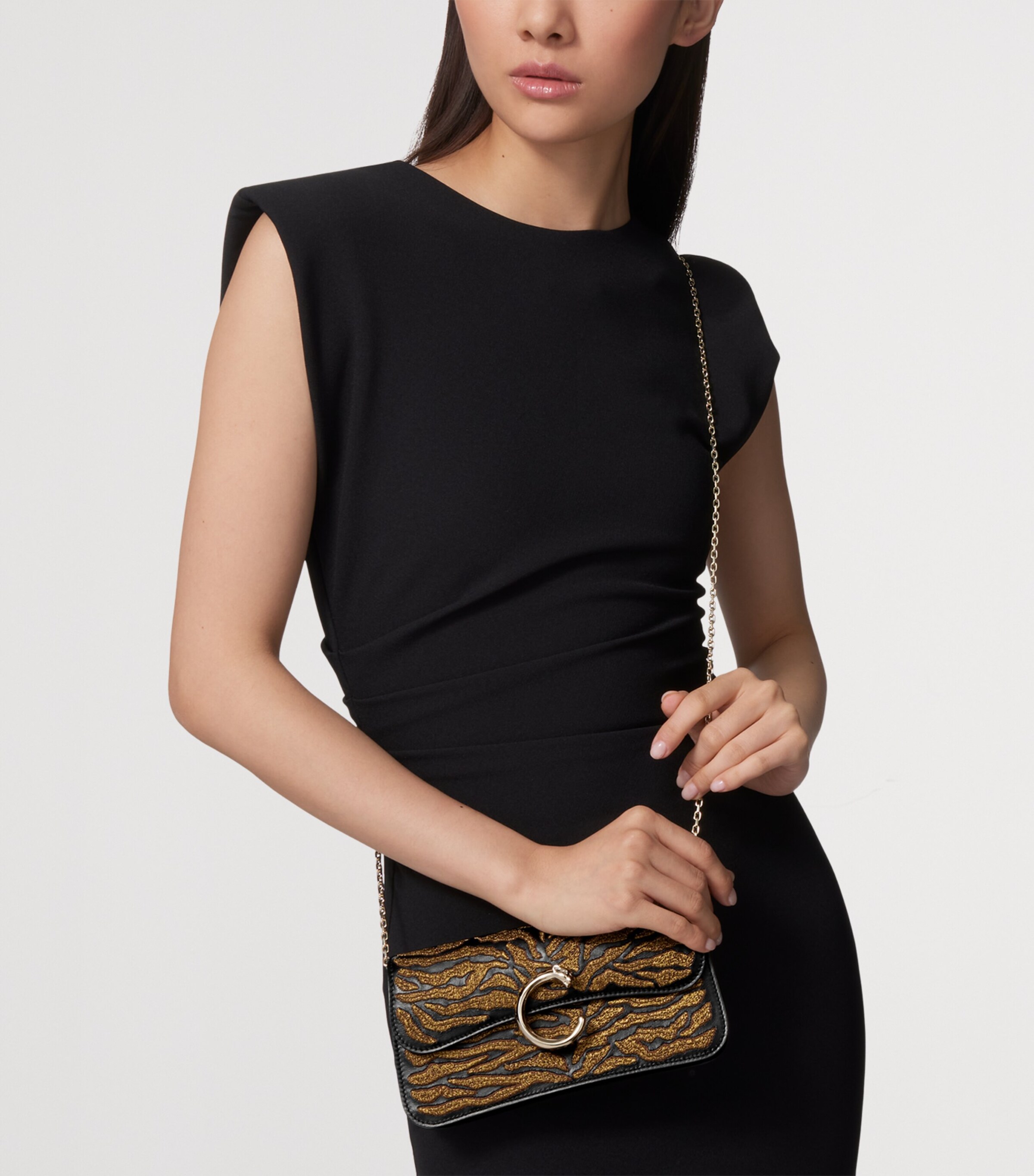 Cartier Mini Panthère C de Cartier Chain Bag Black Image 2