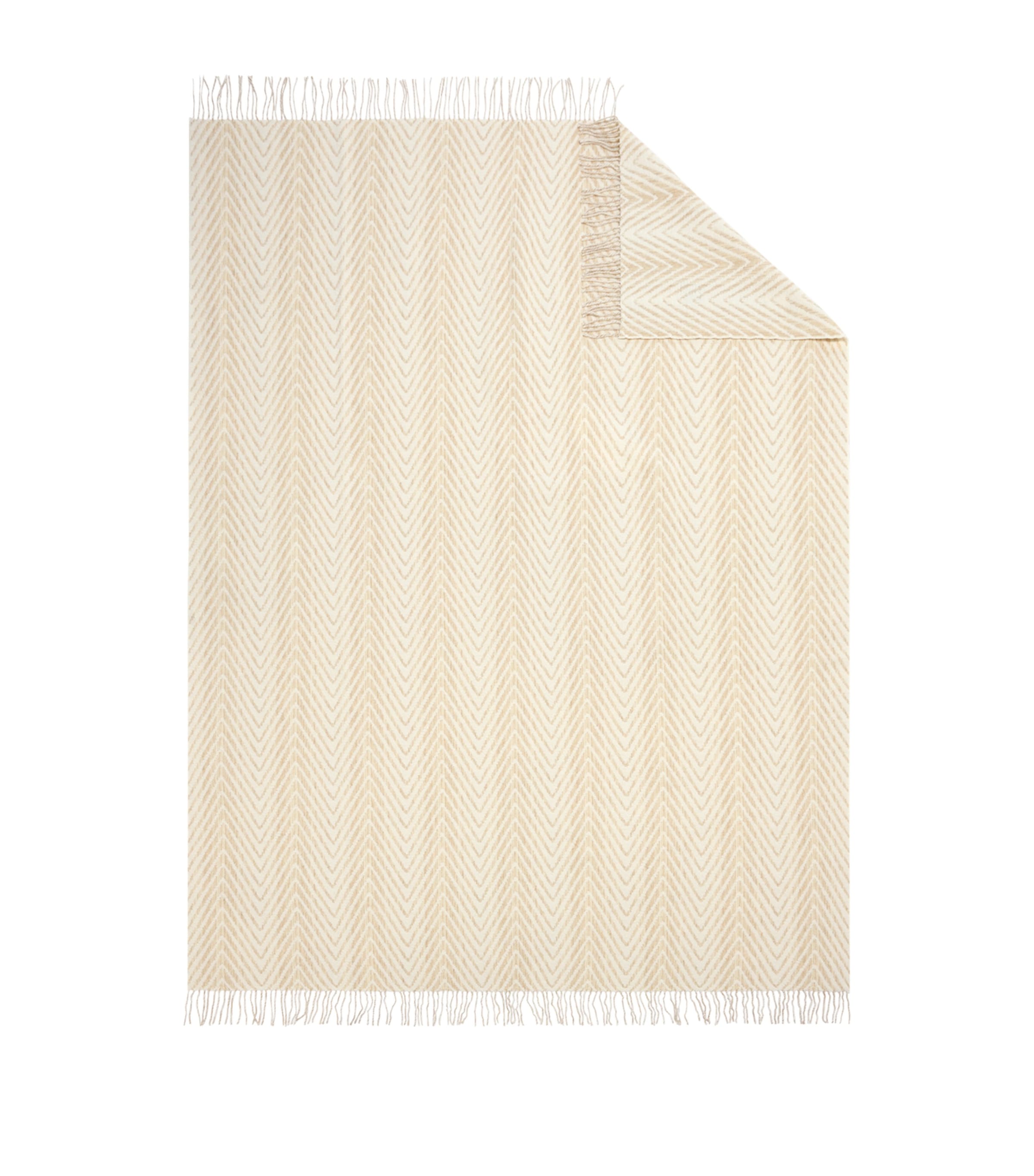 Missoni Wool-Cashmere Ziggy Throw Blanket (130cm x 190cm) White Image 2