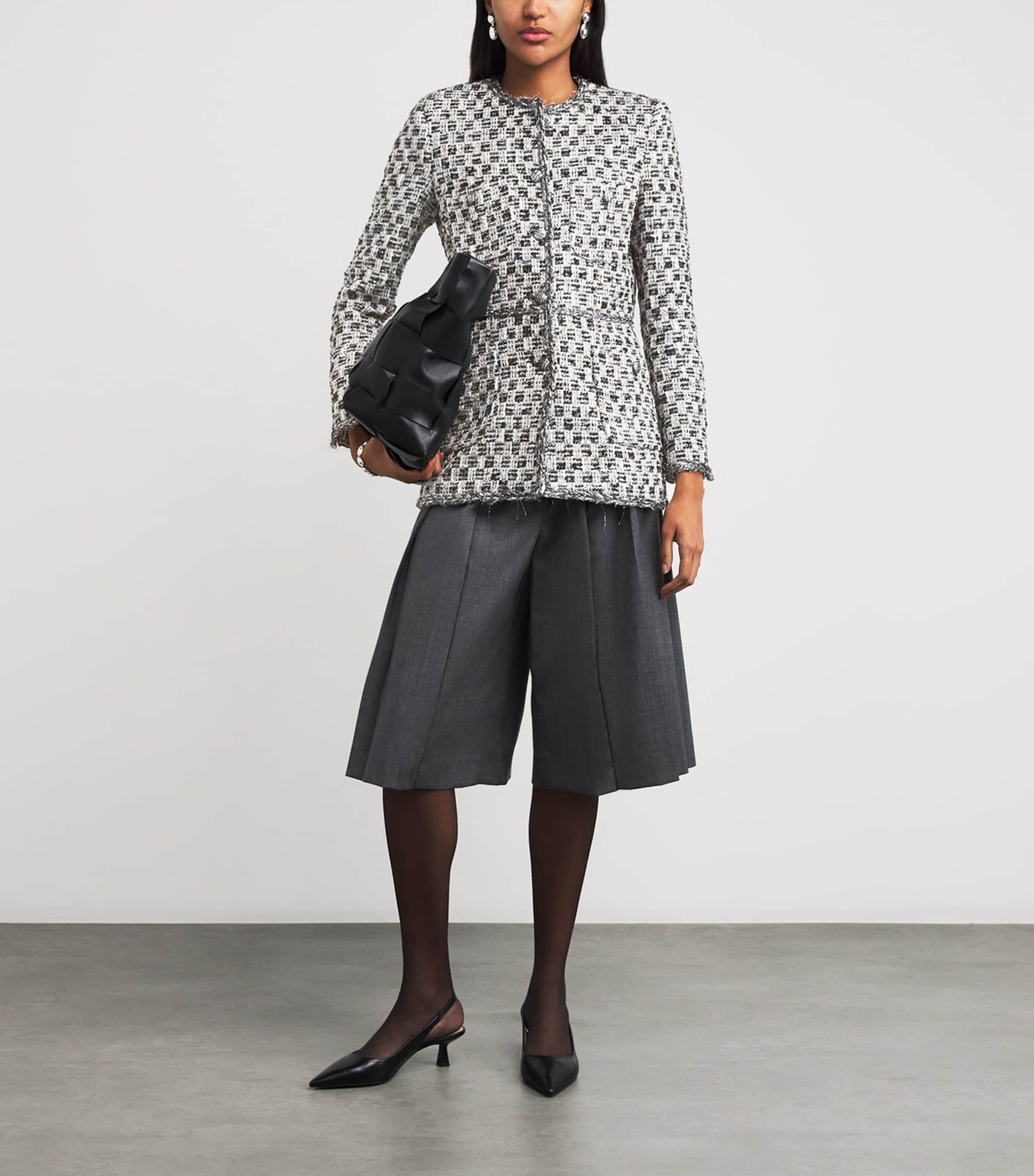 Tweed Tailored Diya Jacket SILVER Image 2