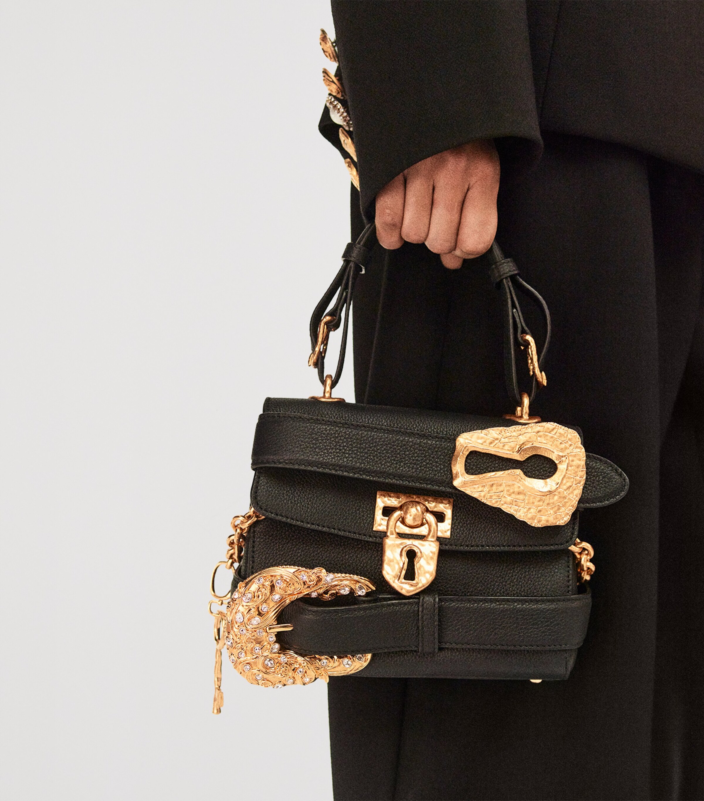 Mini Leather Belts Soft Secret Top-Handle Bag 999 BLACK Image 2