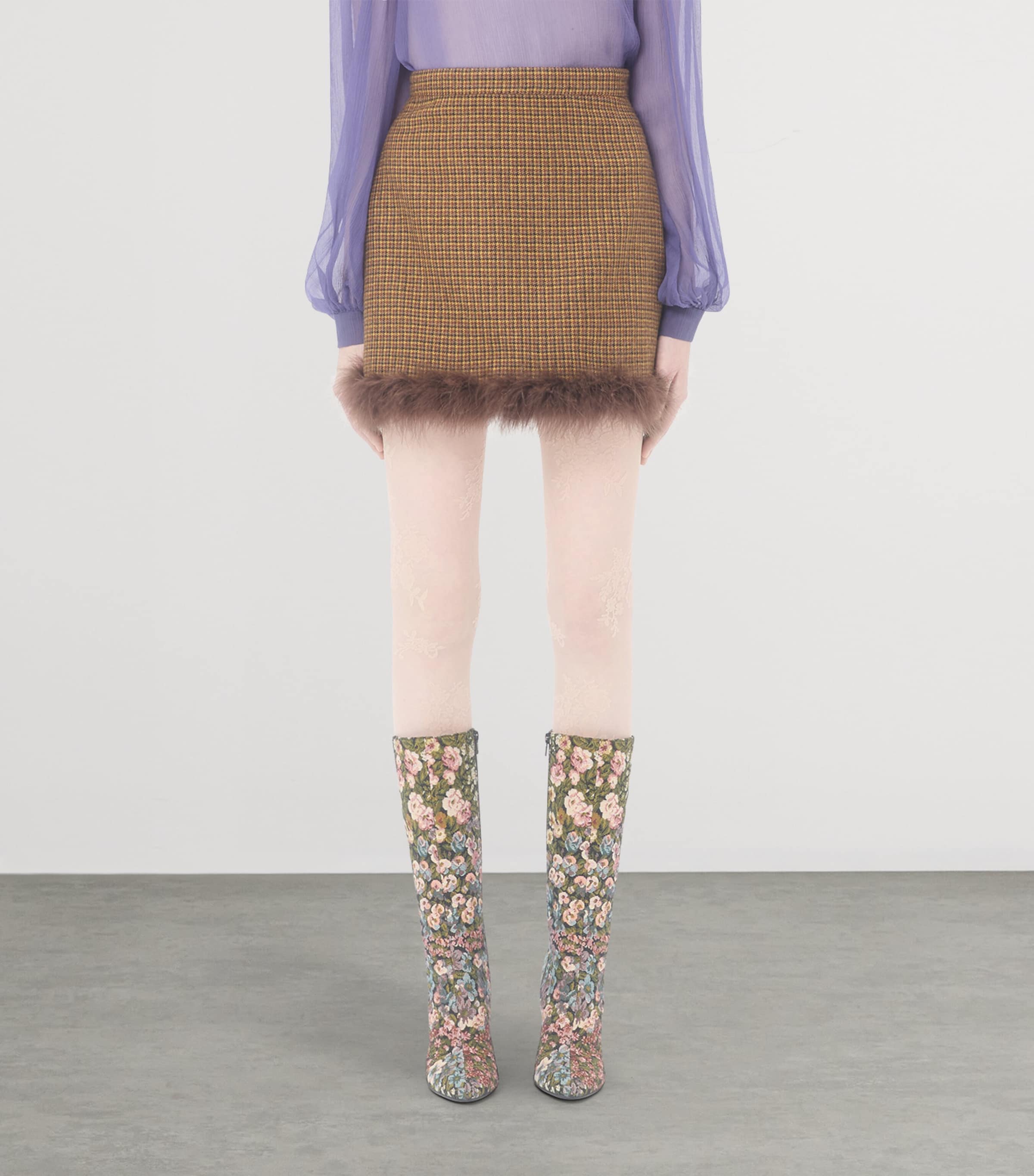 Wool Check Mini Skirt D8Q Image 2