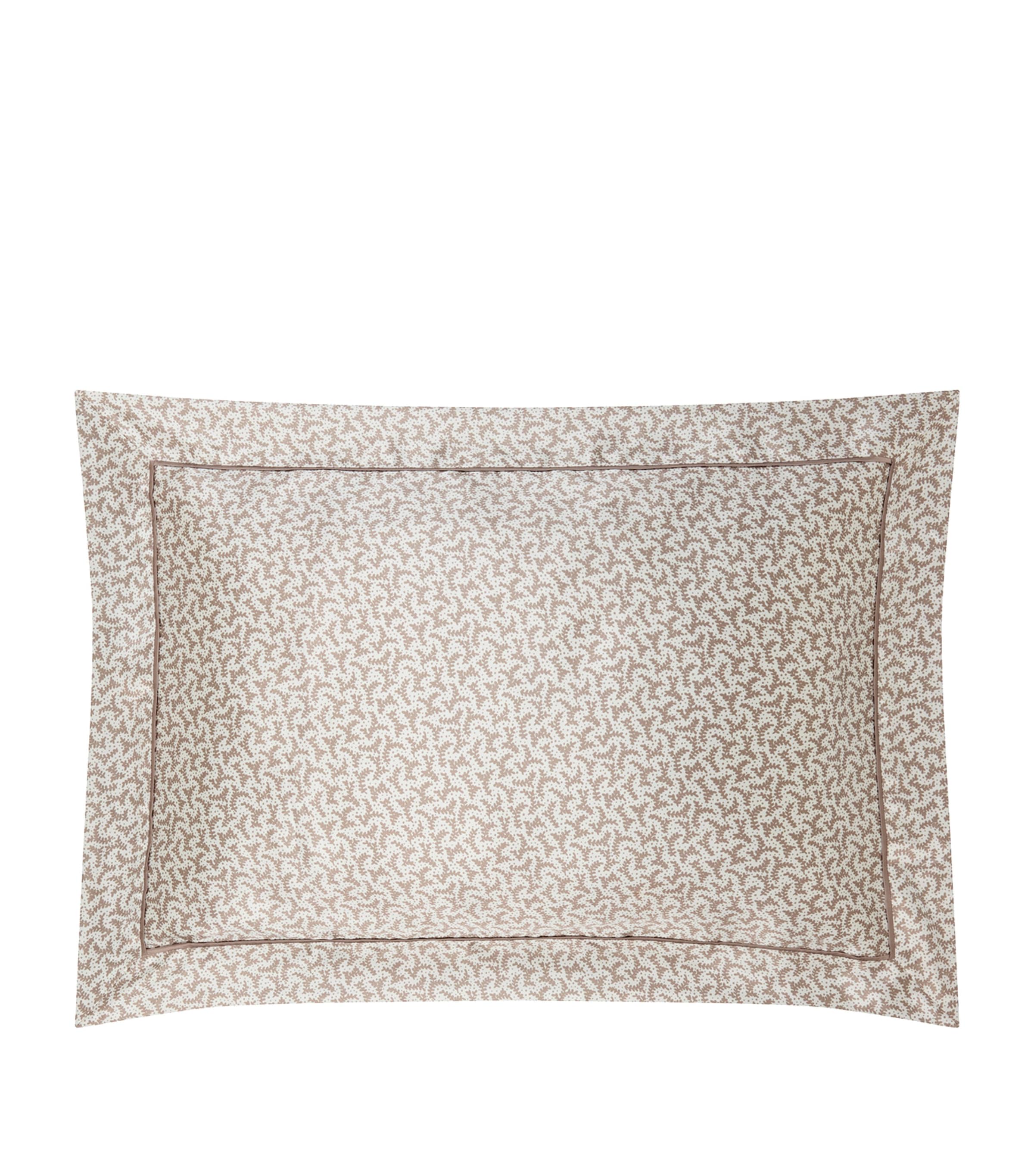 Gingerlily Silk Fern Oxford Pillowcase (50cm x 70cm) Mocha/ivory Image 1