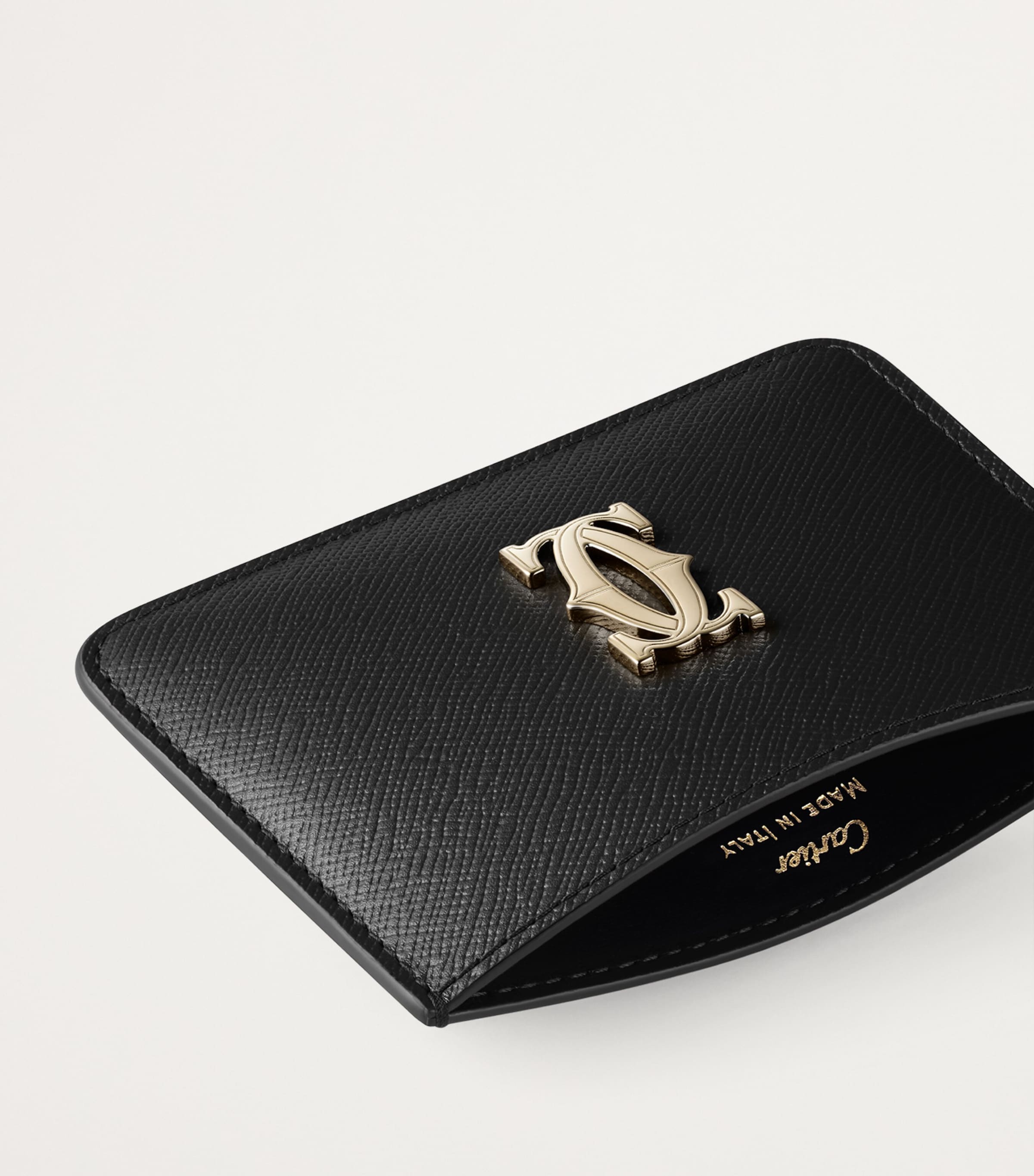 Leather C de Cartier Card Holder BLACK Image 3
