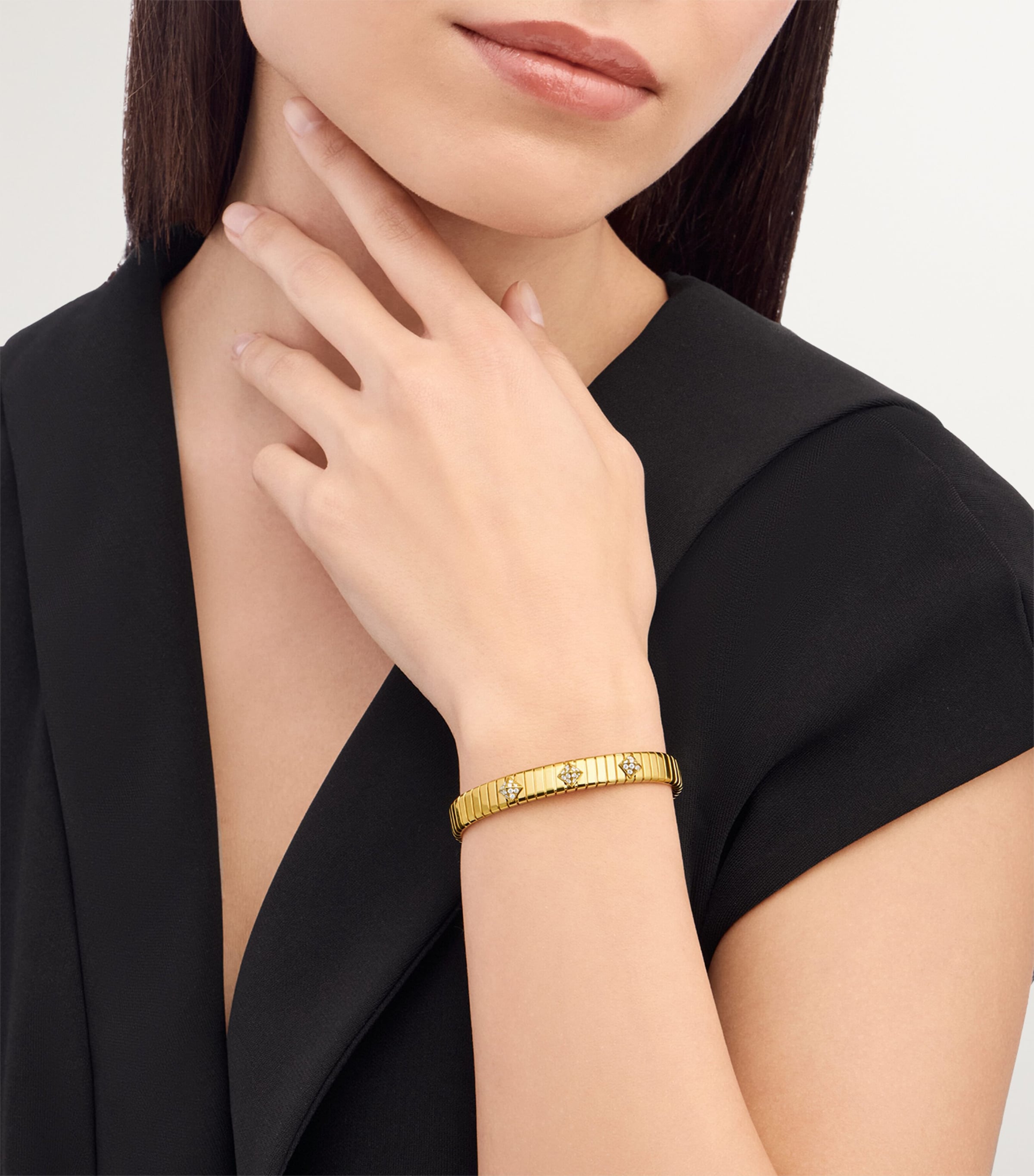 Yellow Gold and Diamond Tubogas Bangle YELLOW GOLD Image 2