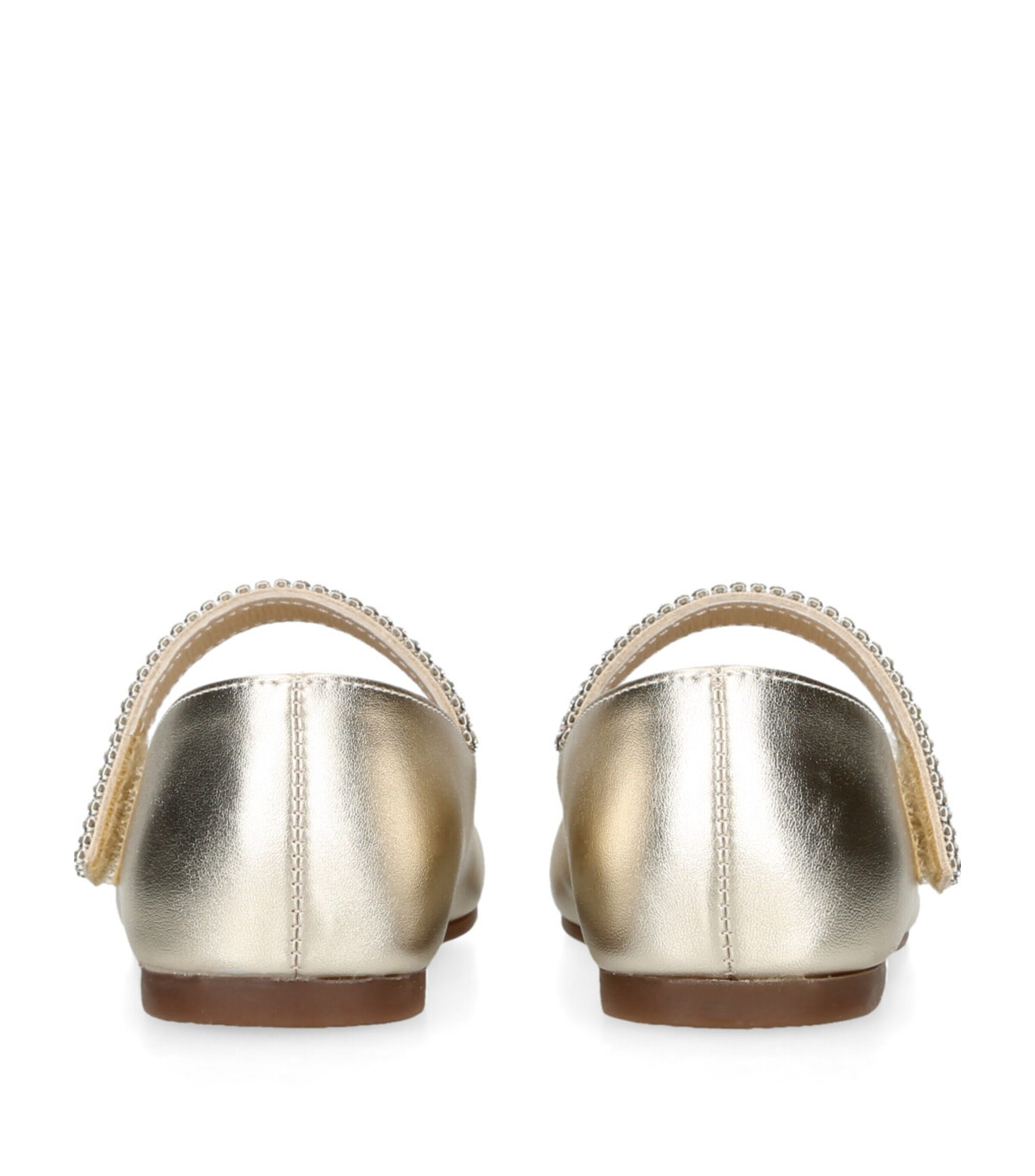 BabyWalker Crystal-Strap Ballet Flats Gold Image 2