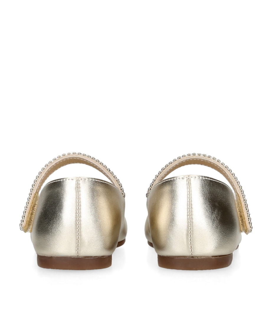 BabyWalker Crystal-Strap Ballet Flats Gold Image 2
