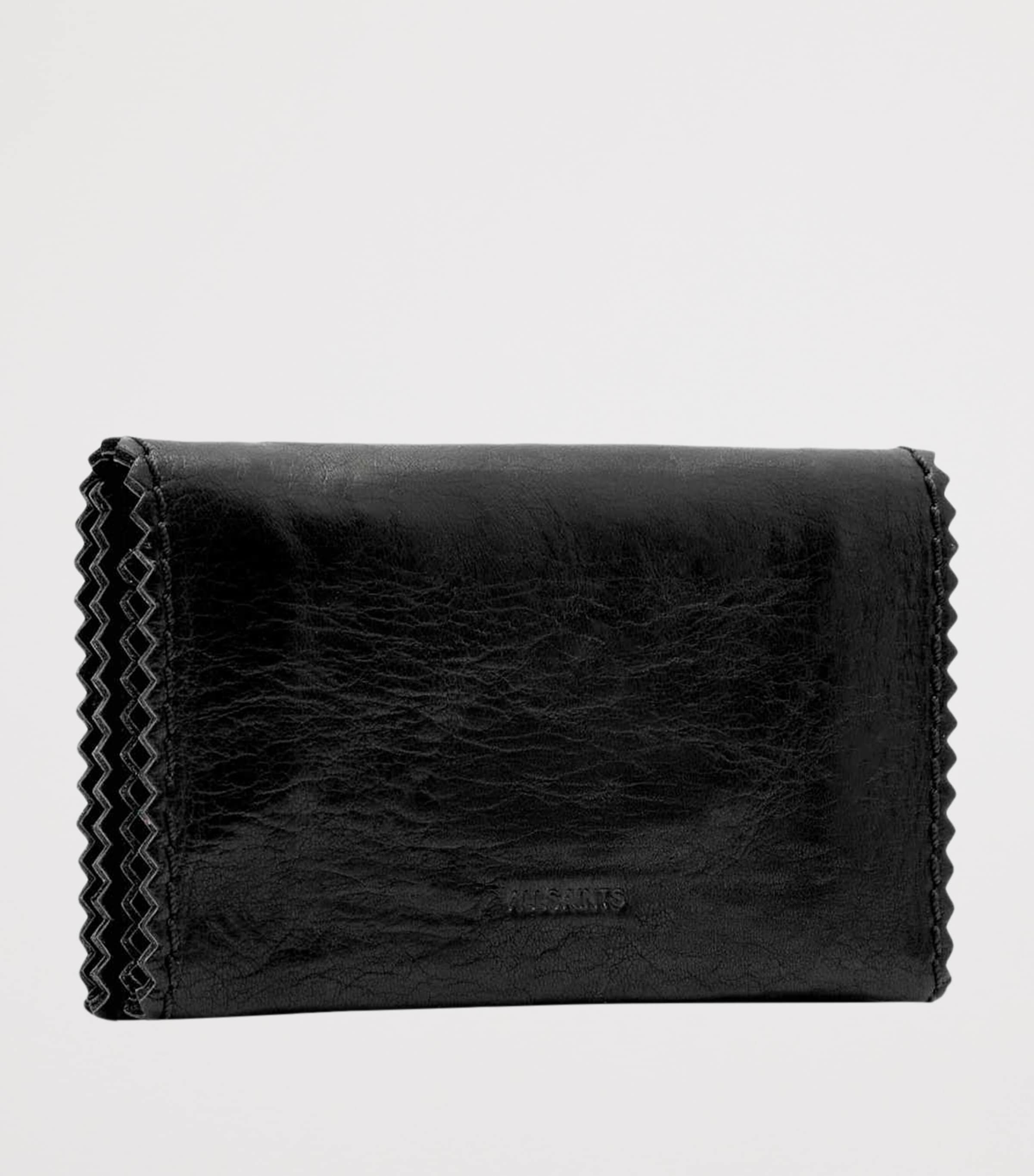 AllSaints Leather Siloh Wallet Black Image 3