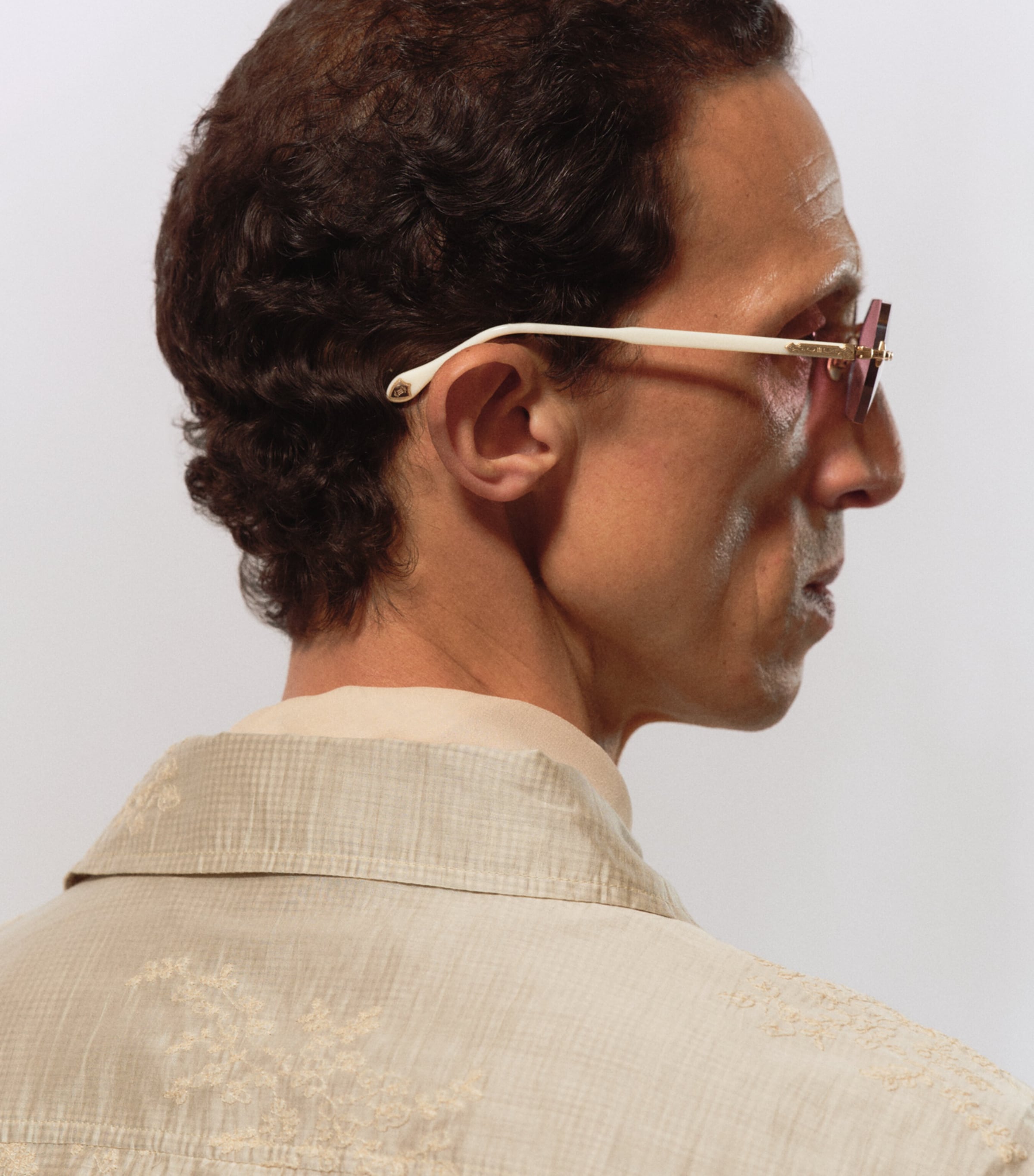 Matsuda M5010 Octagonal Sunglasses Brshd Gld Mlk Wt Ros Image 4