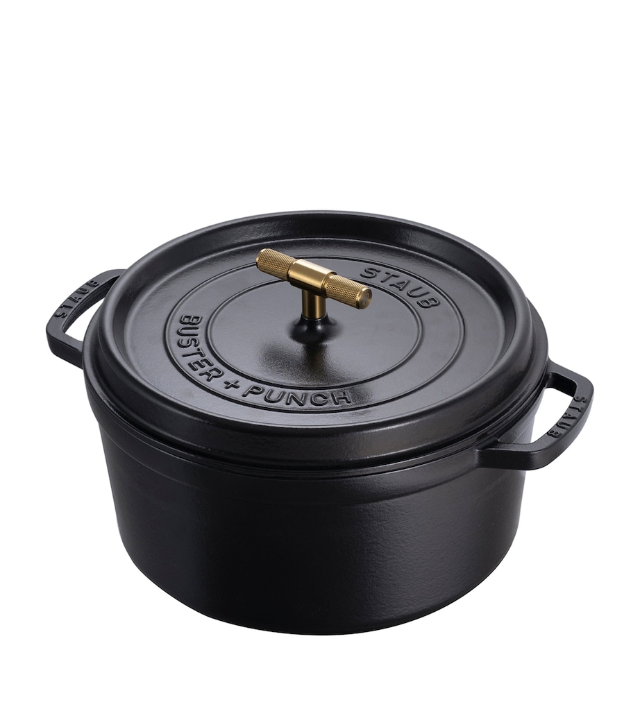 x Buster + Punch Cocotte with Brass Knob (28cm) BLACK Image 2