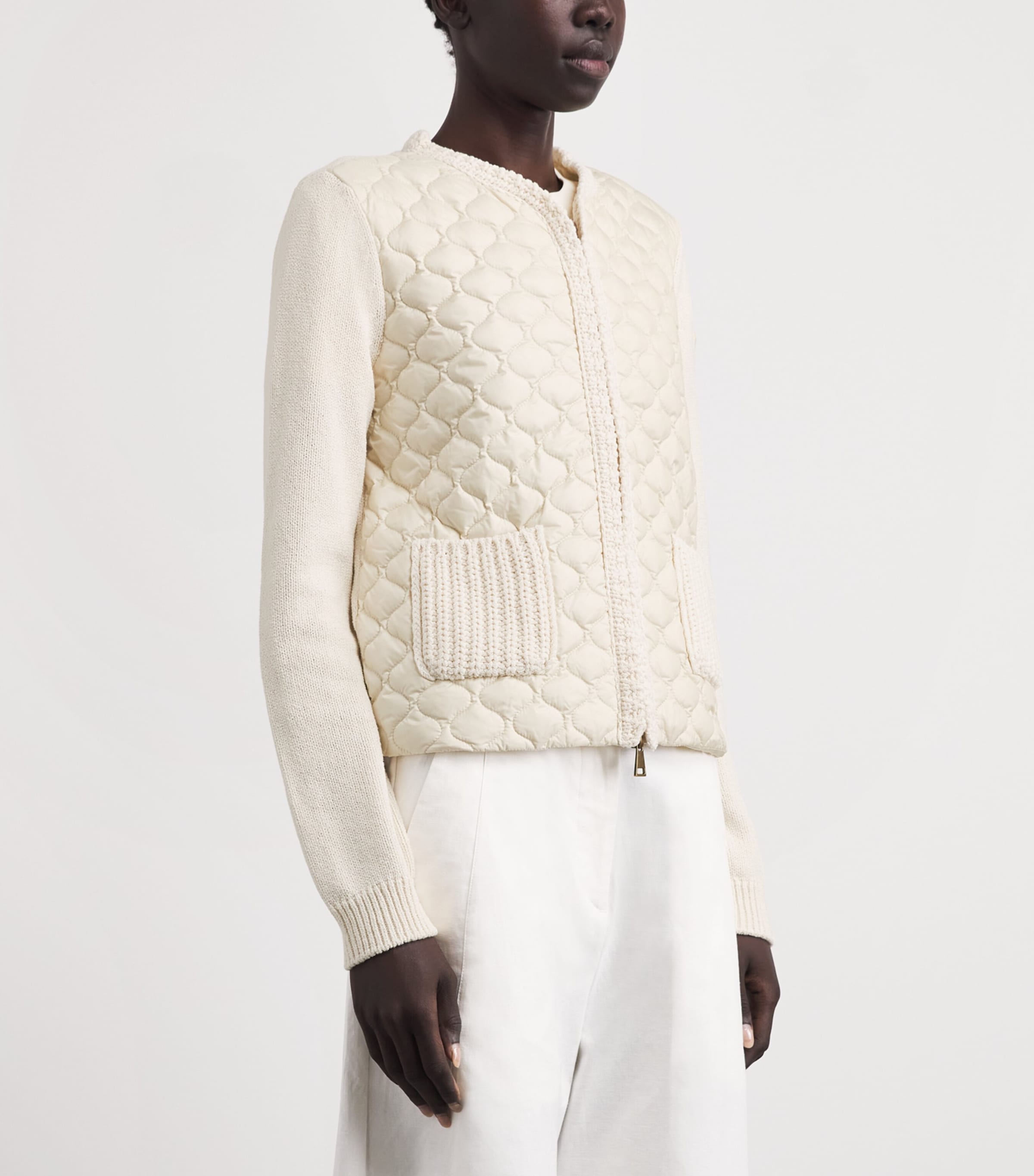 Moncler Womens Quilted Down Cardigan Image 4