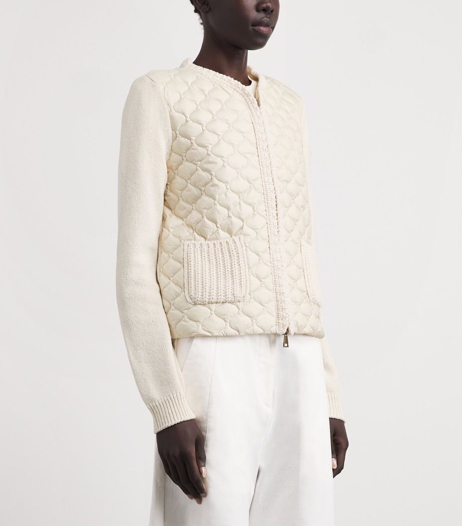 Moncler Womens Quilted Down Cardigan Image 4