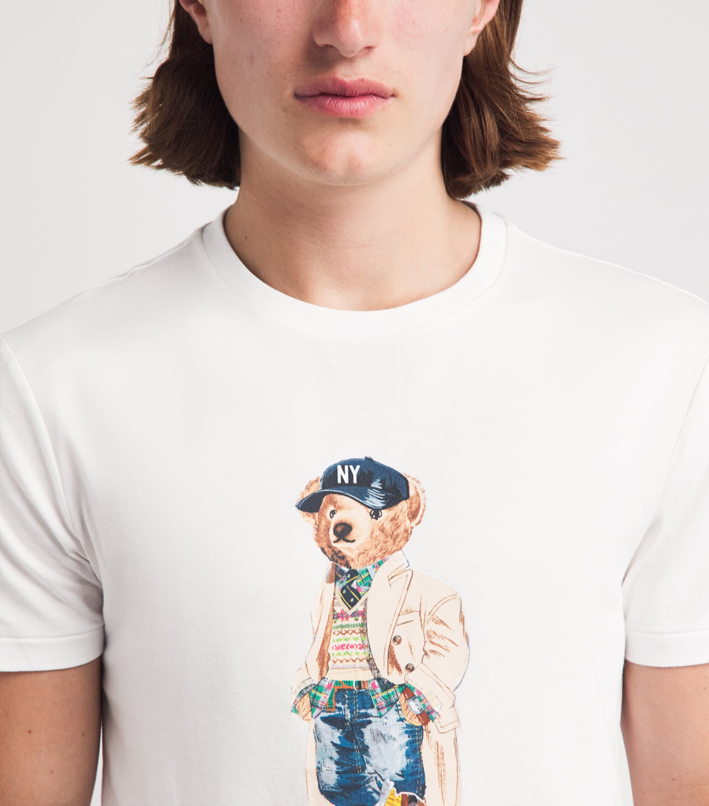 Polo Ralph Lauren Mens Cotton Polo Bear T-Shirt White Image 3