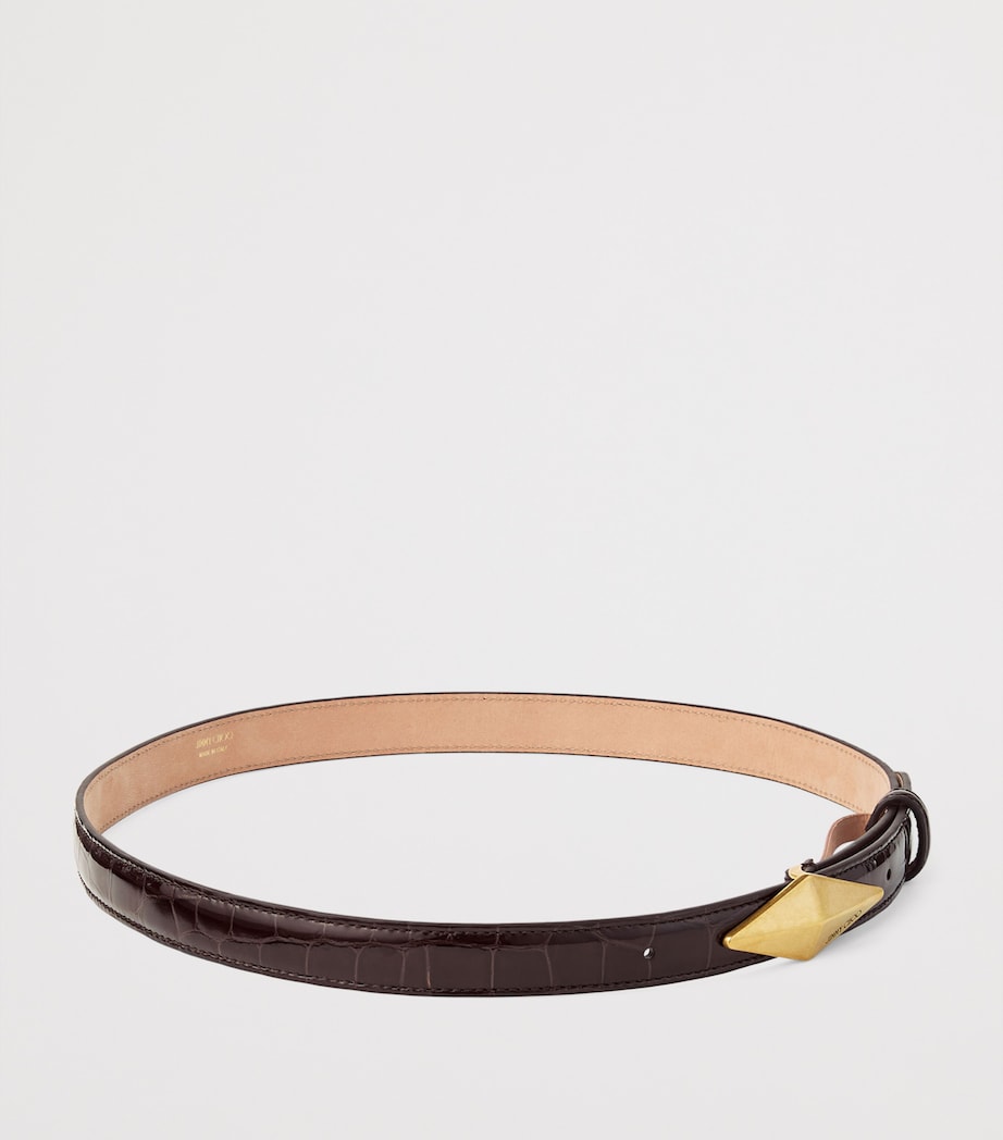 Leather Diamond Clasp Belt SAMBUCO/GOLD Image 2