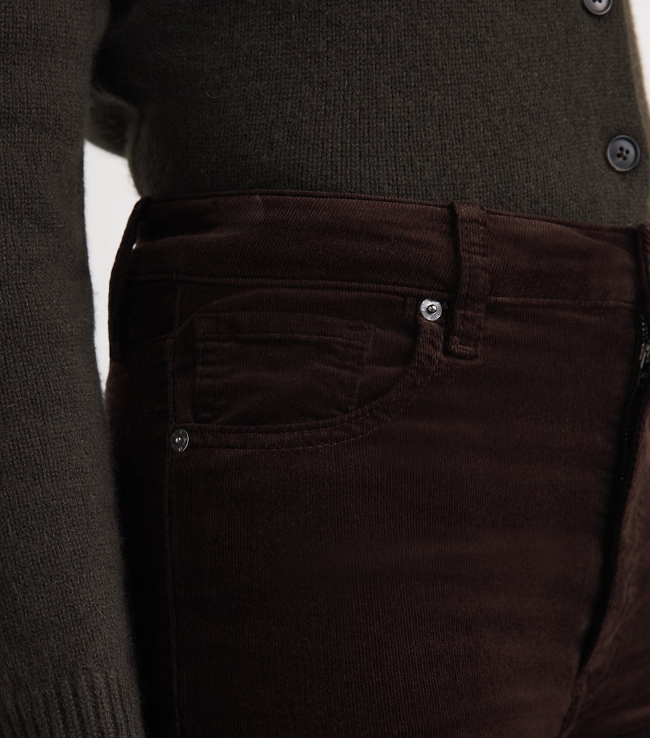 FRAME Womens The Corduroy Slim Reboot Trousers Espresso Image 3