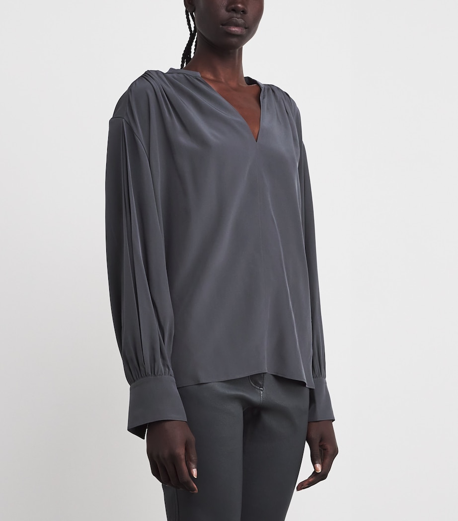 Silk Blondel Blouse SMOKE Image 3