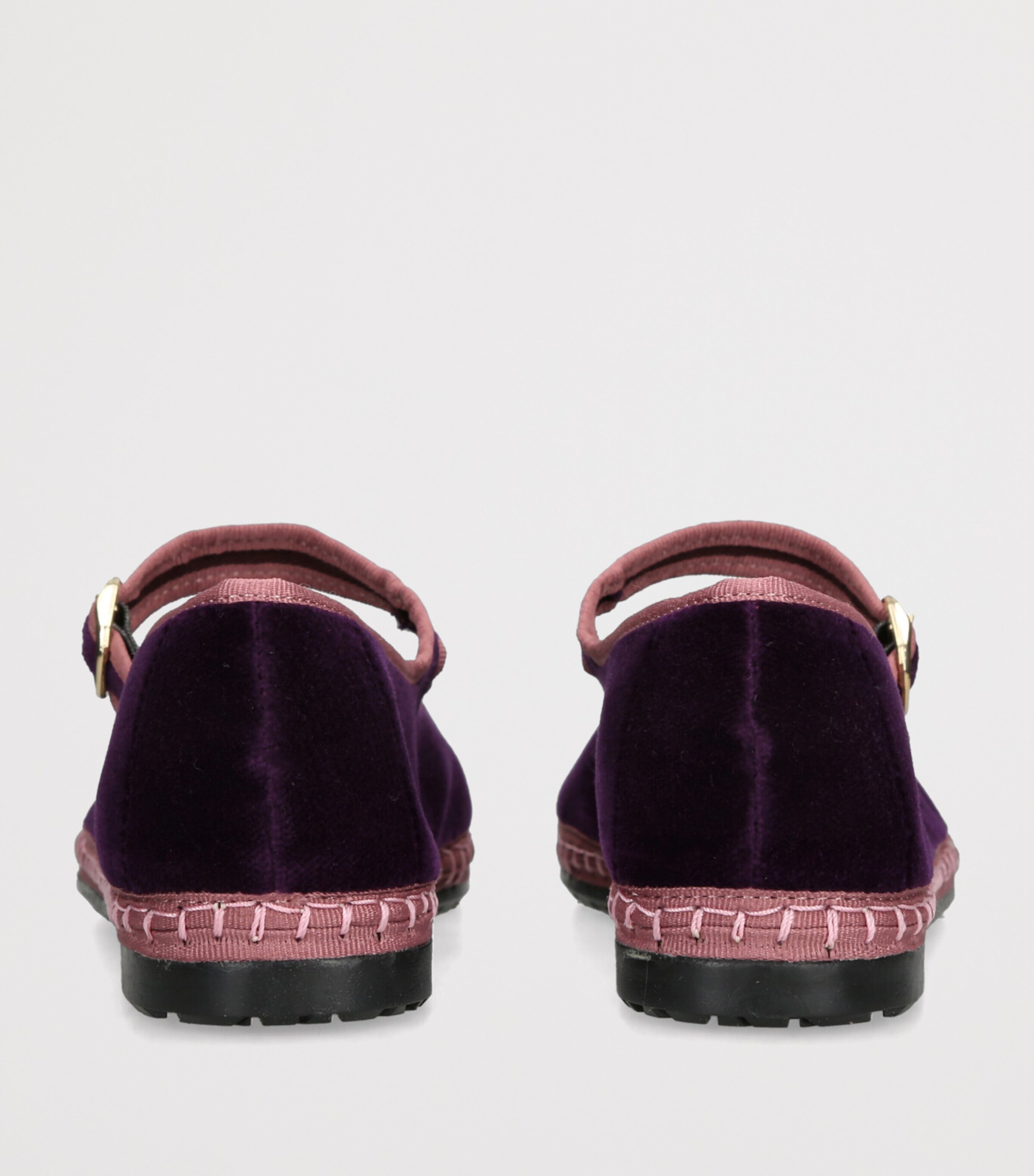 Flabelus Velvet Randle Mary Jane Flats Purple Image 2