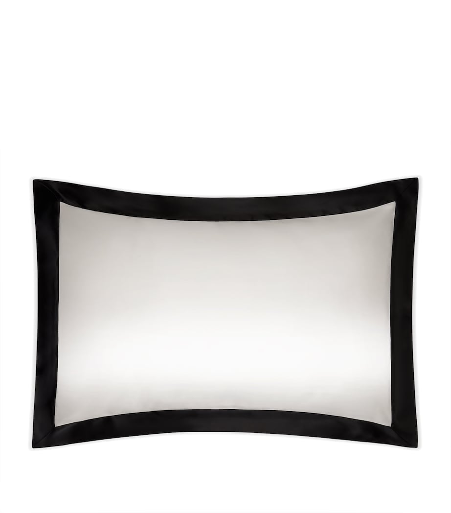 Silk Border King Pillowcase (50cm x 90cm) IVORY & BLACK Image 1