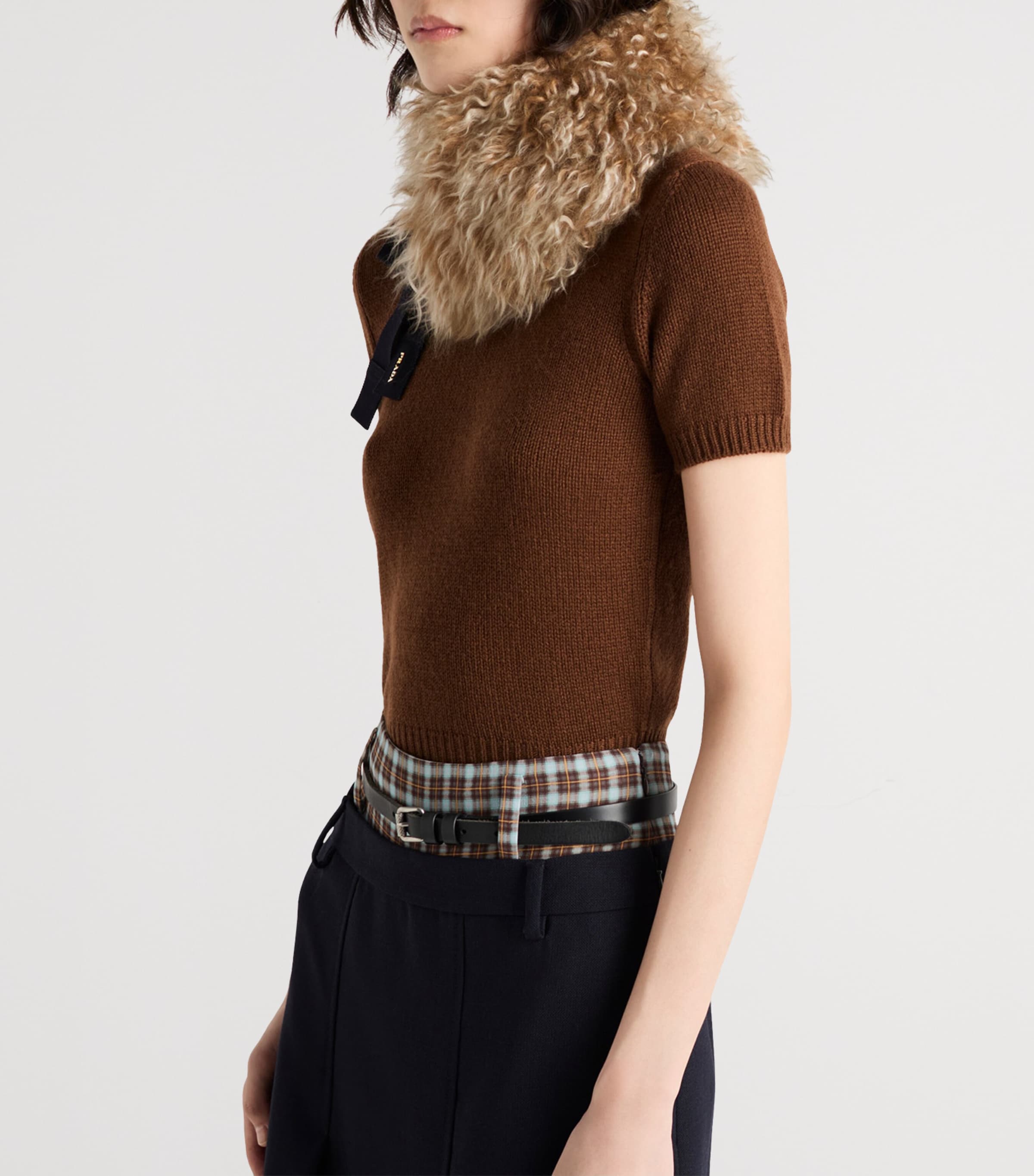 Cashmere Short-Sleeve Sweater F0005 Image 4