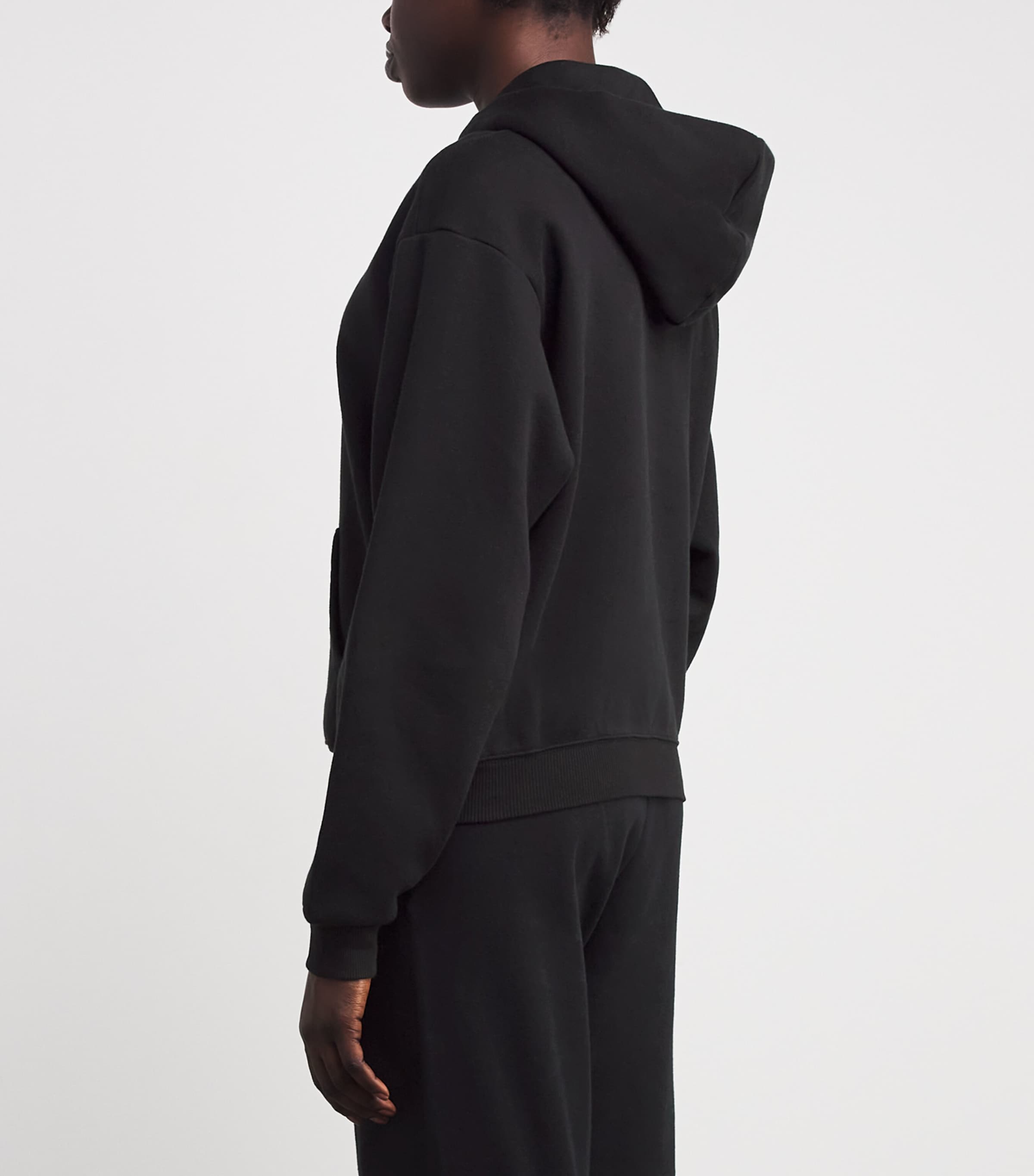 Skims Womens Fleece Classic Hoodie Onyx Image 4
