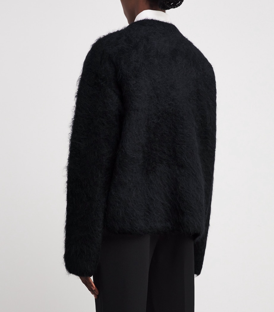 Toteme Womens Alpaca-Blend Boxy Sweater Black Image 4