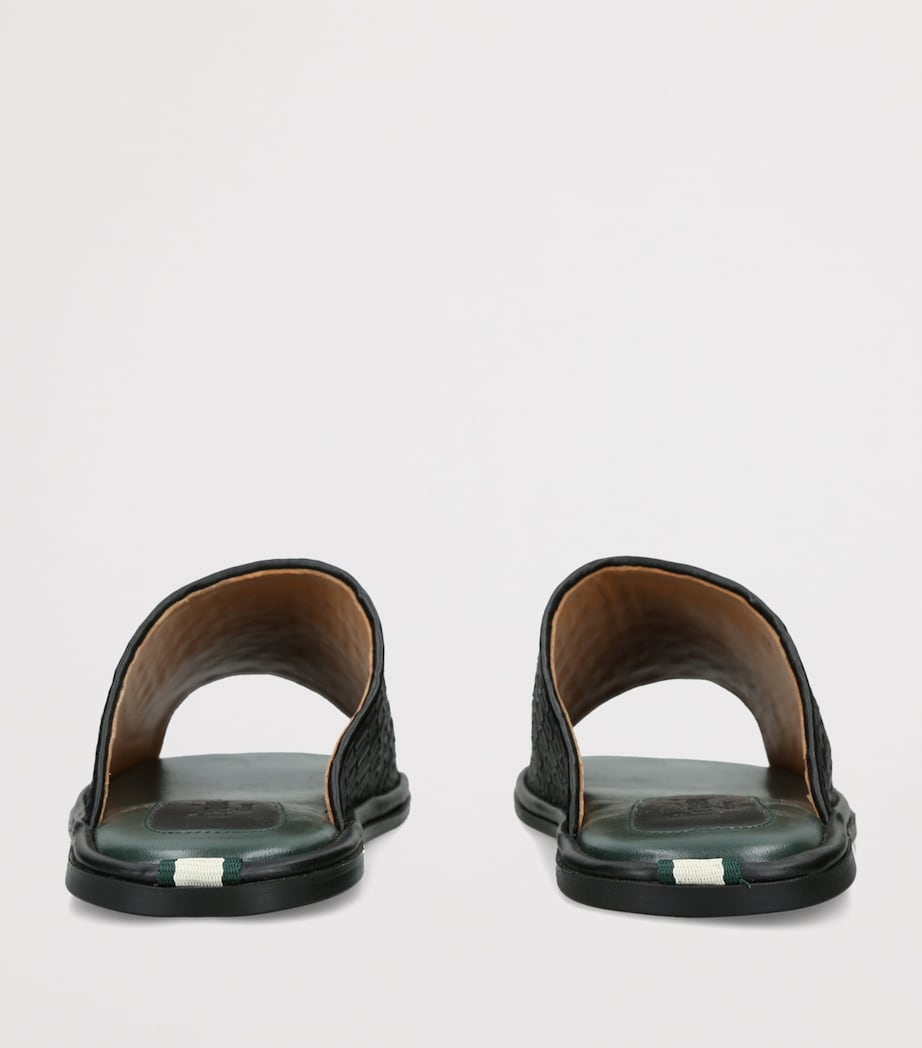 Brotini Leather Woven Sandals Black Image 4