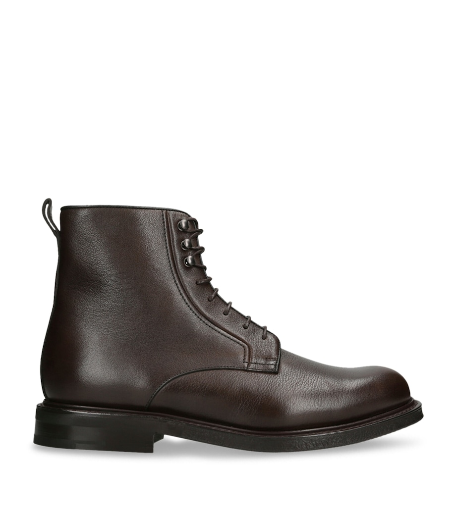 Grained Leather Pulford Boots DARK BROWN Image 1
