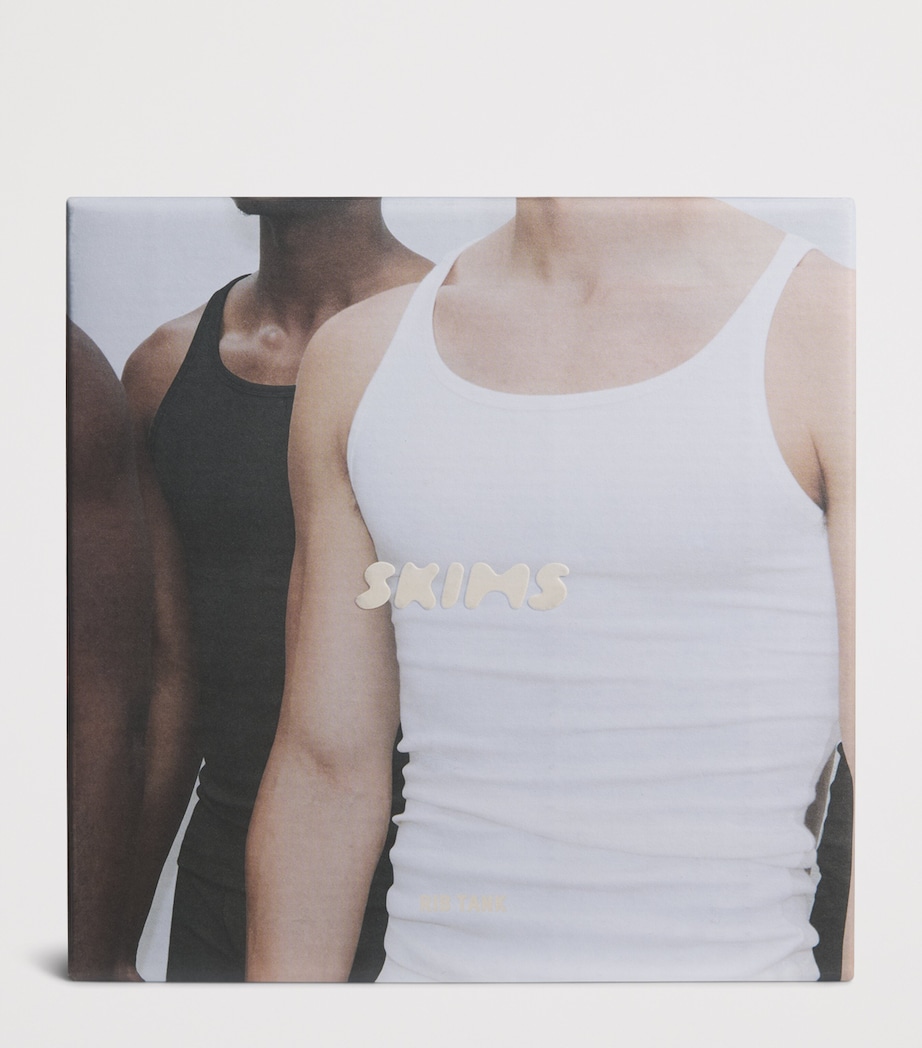 Skims Mens Cotton Ribbed Tank Tops (Pack of 3) Heather Multi Image 2