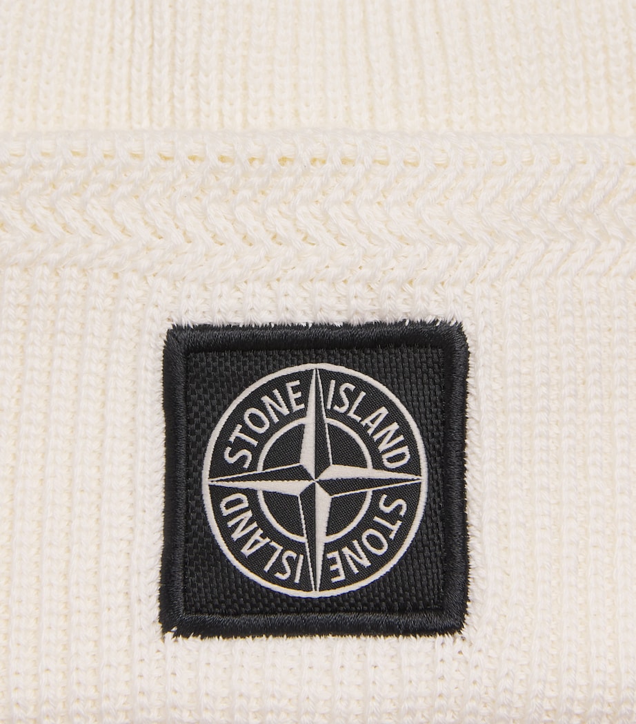 Stone Island Cotton Compass Patch Beanie Image 5