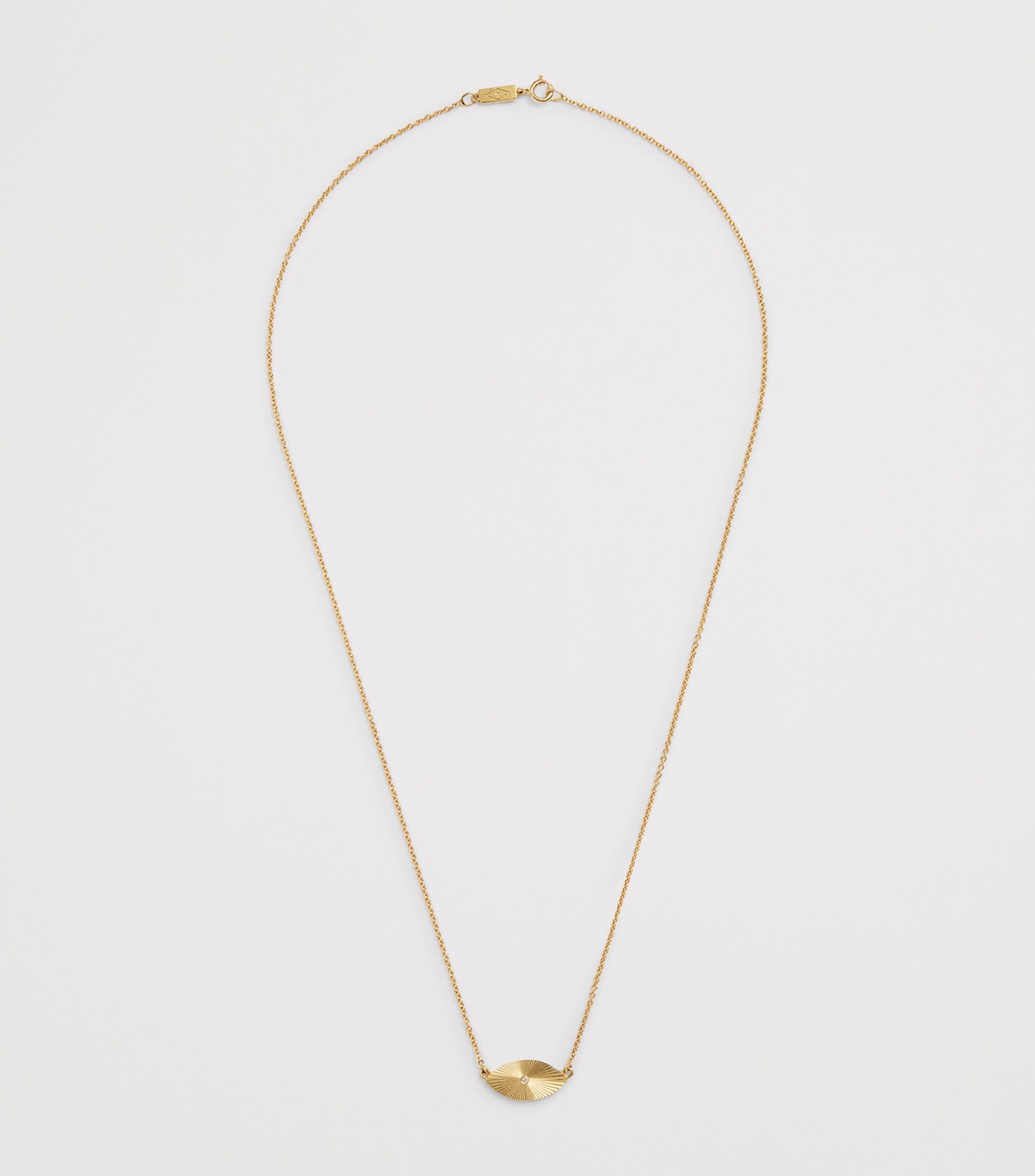 Yellow Gold and Diamond Mini Evil Eye '70s Necklace YELLOW GOLD Image 3