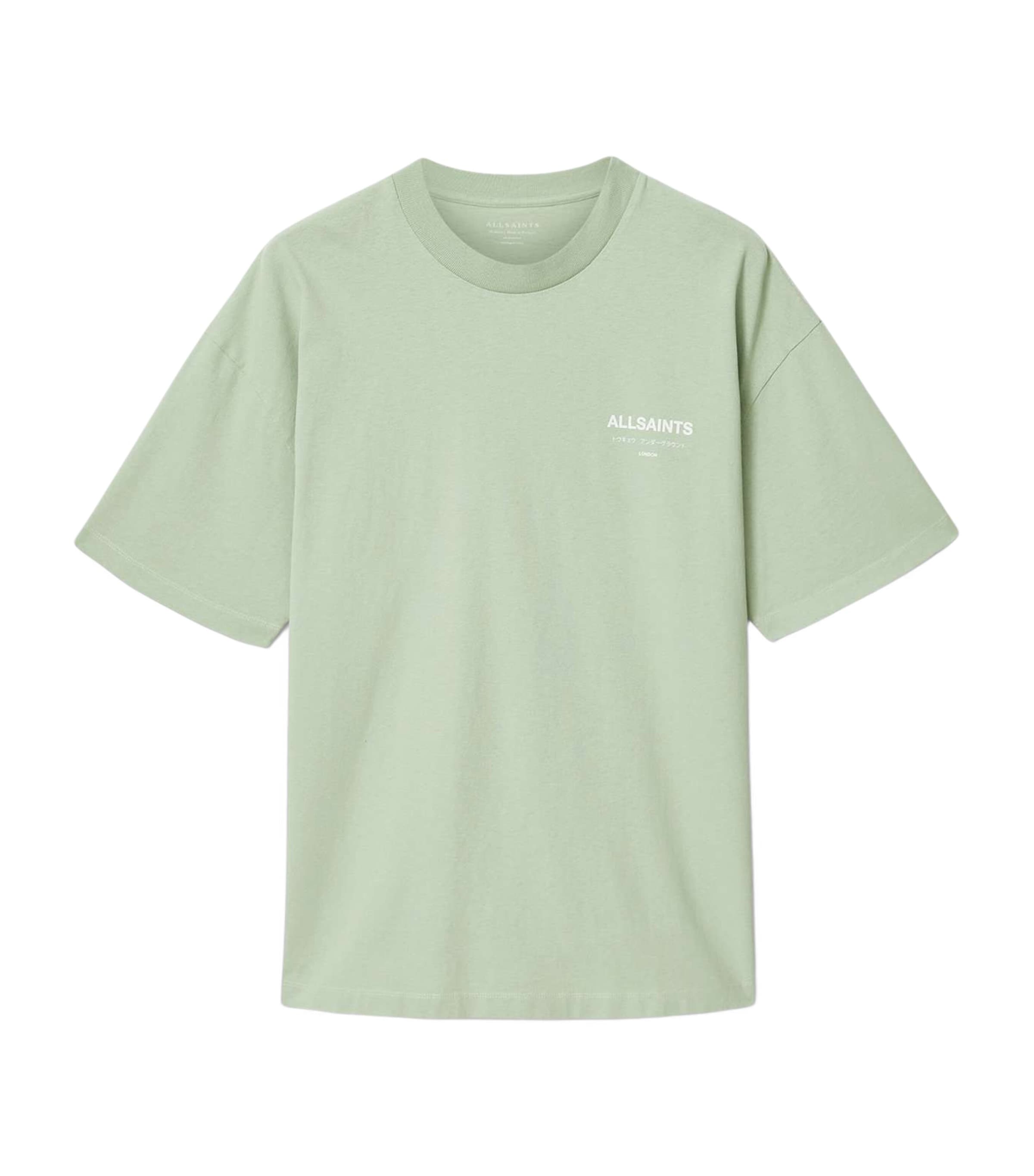 AllSaints Mens Organic Cotton Underground T-Shirt Celadon Green Image 1