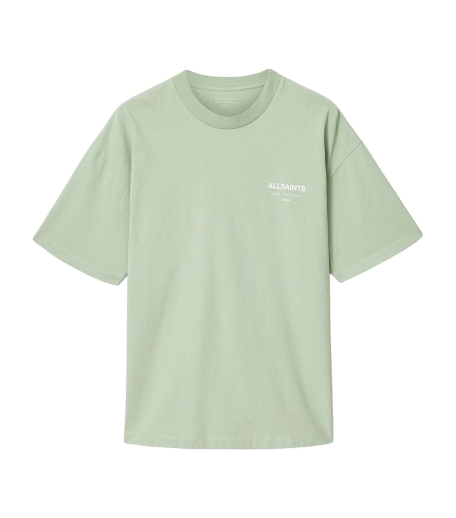 AllSaints Mens Organic Cotton Underground T-Shirt Celadon Green Image 1