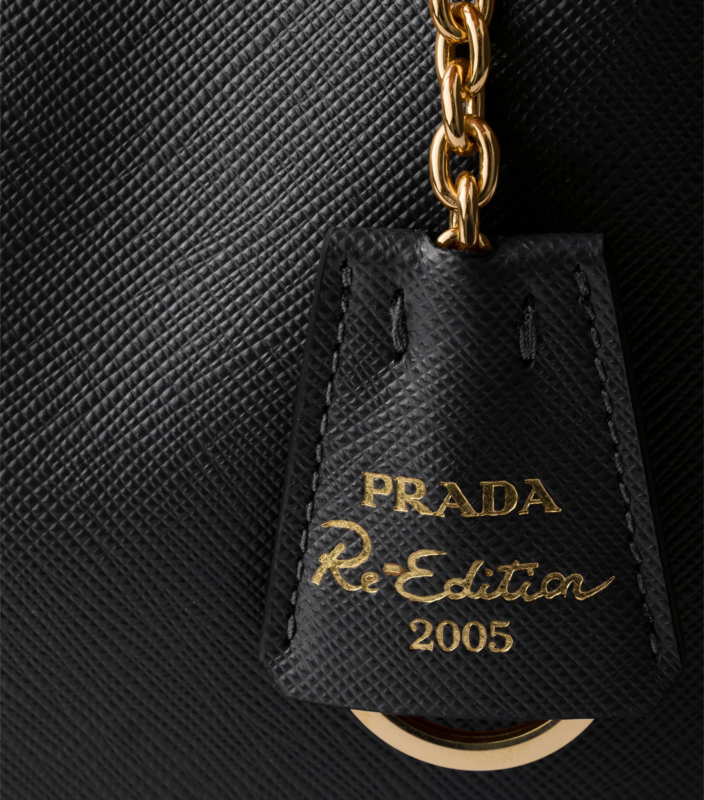 Prada Mini Saffiano Leather Re-Edition 2005 Top-Handle Bag Black Image 6