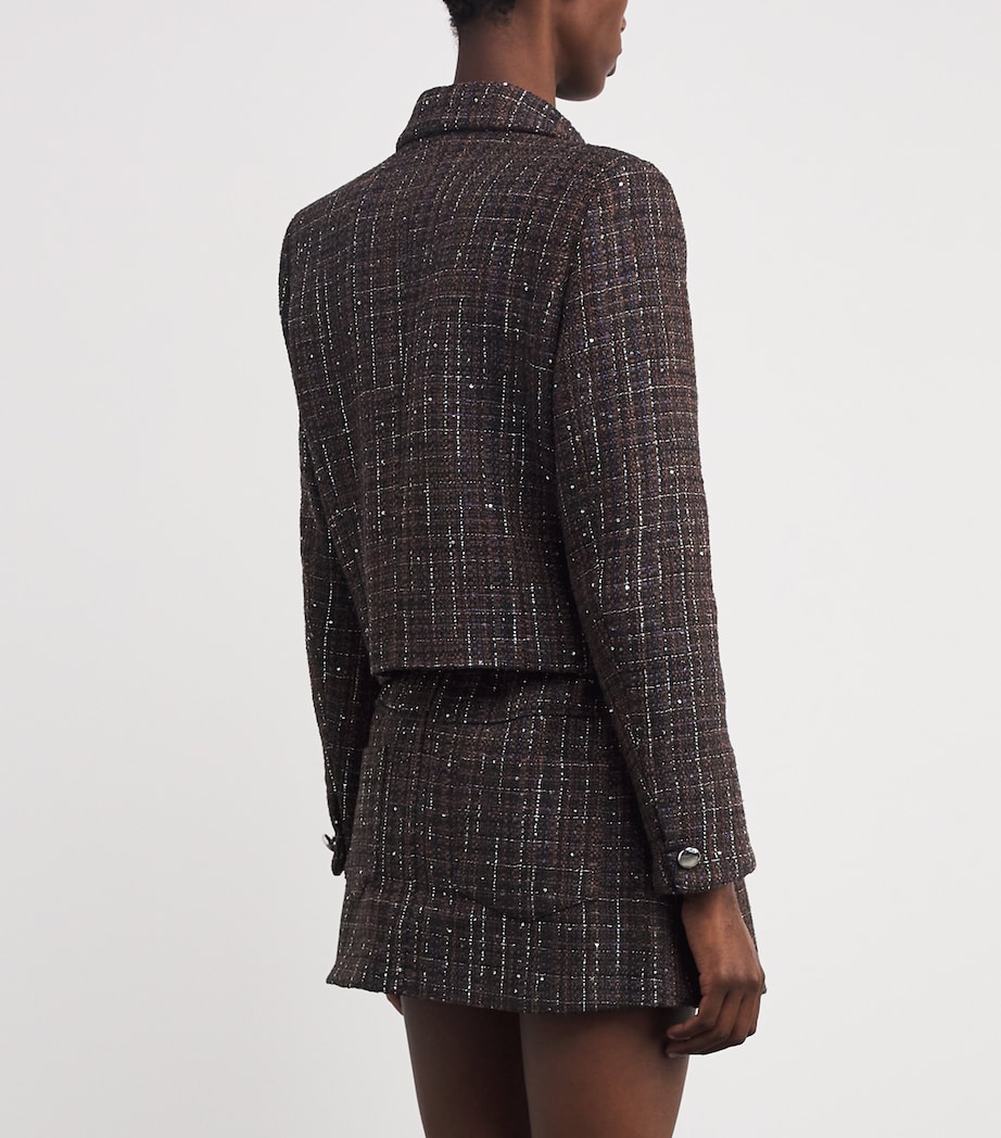 Tweed Cropped Jacket BROWN Image 4