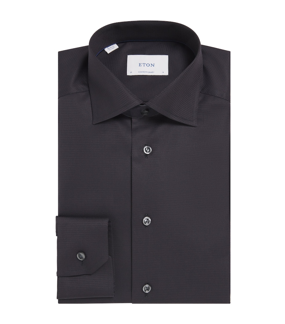 Cotton Dobby Contemporary Fit Shirt 18 BLACK Image 1