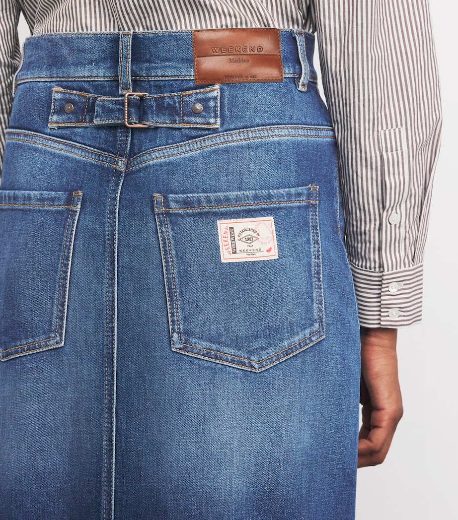 Denim Maxi Skirt NAVY Image 6