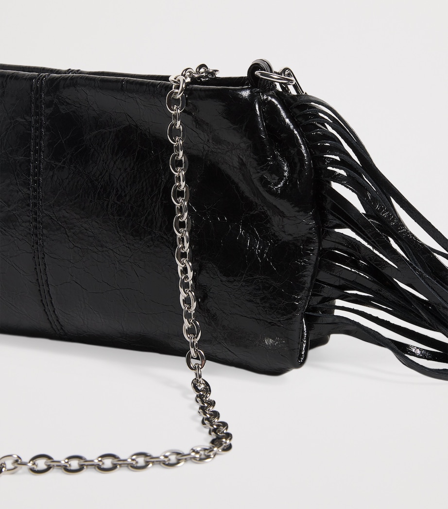 Leather Miss M Clutch Bag BLACK Image 6