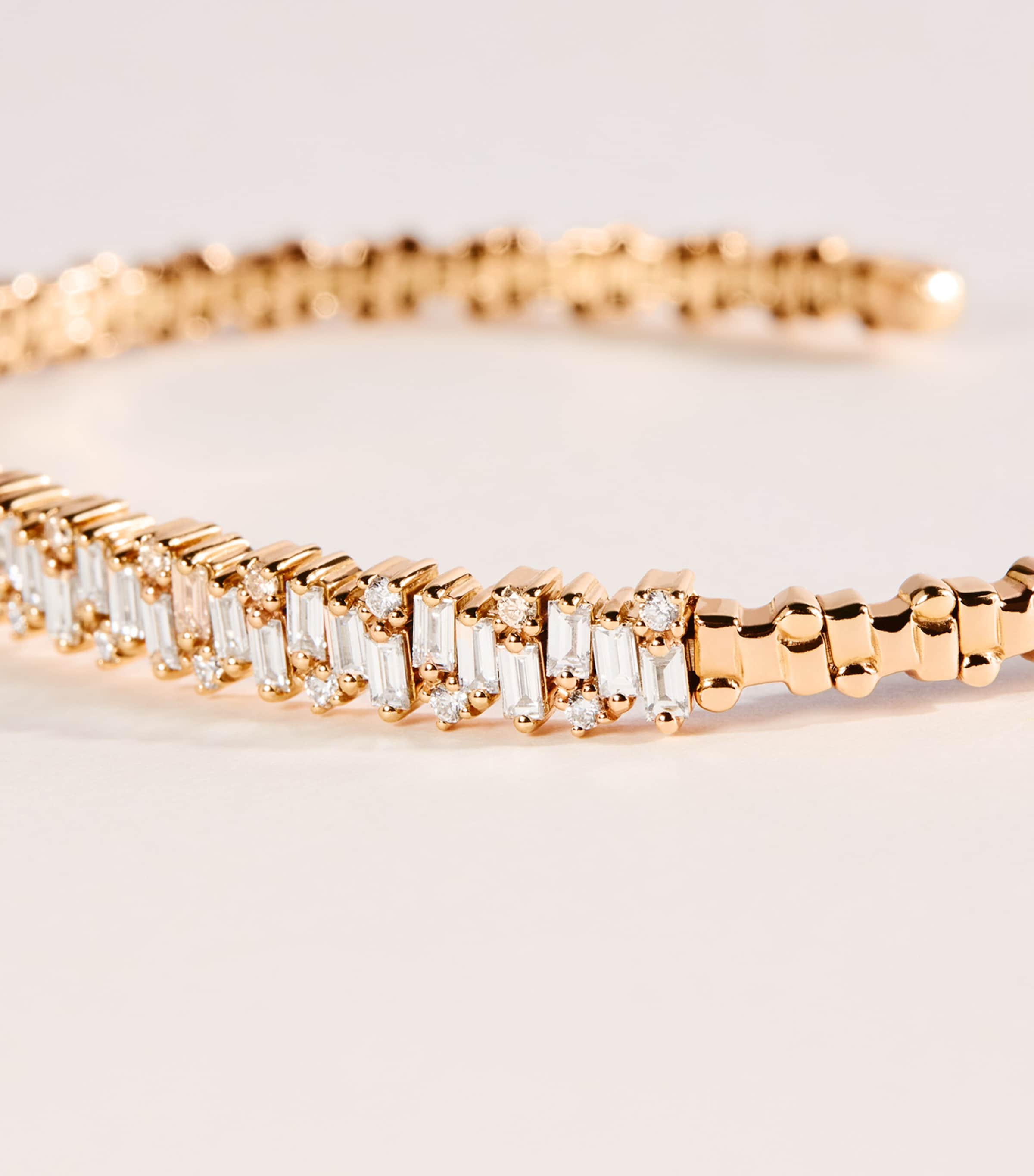 Suzanne Kalan Rose Gold and Diamond Classic Shimmer Bangle Rg/wd Image 3