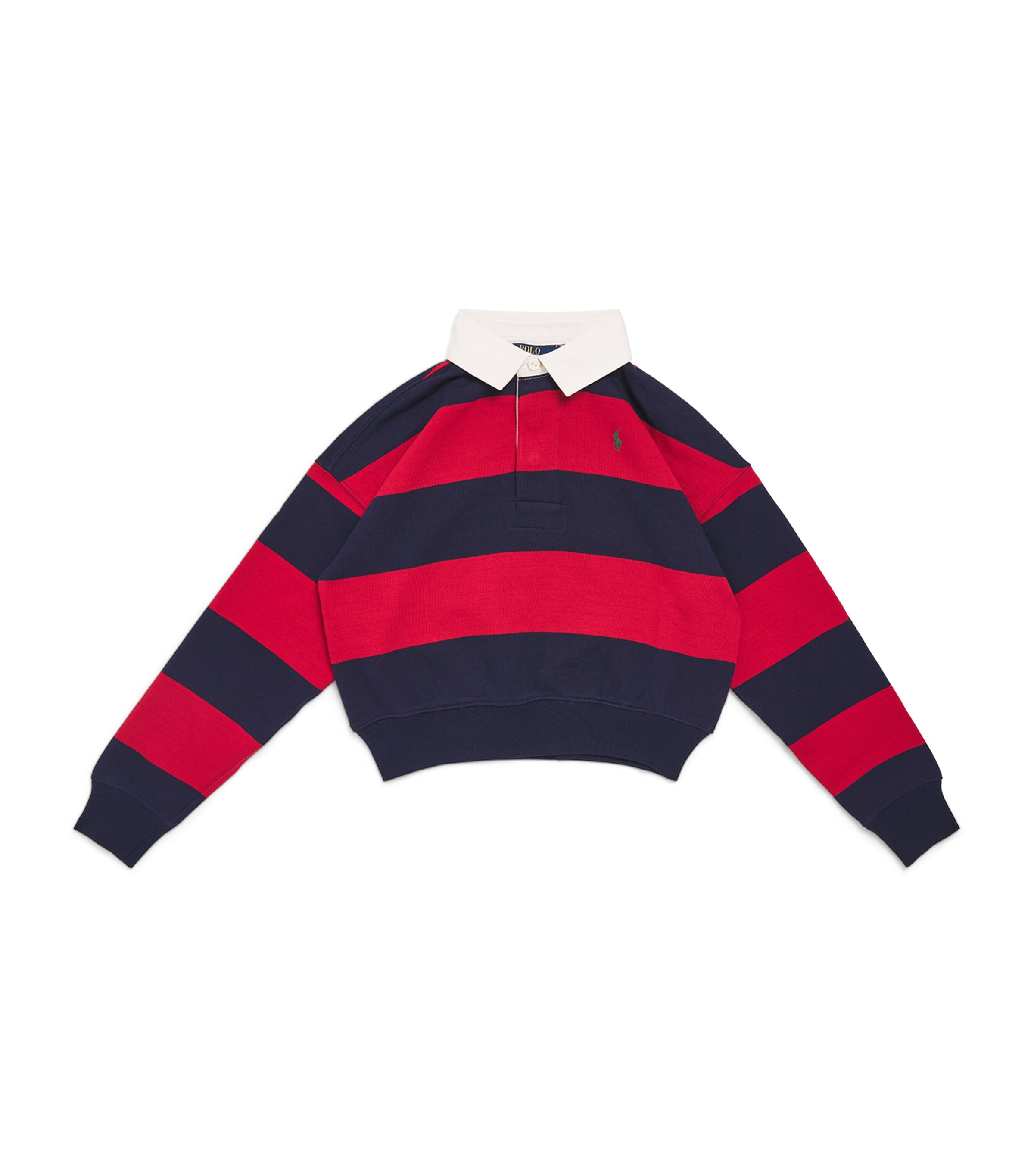 Ralph Lauren Cotton-blend Stripe Rugby Shirt In Red