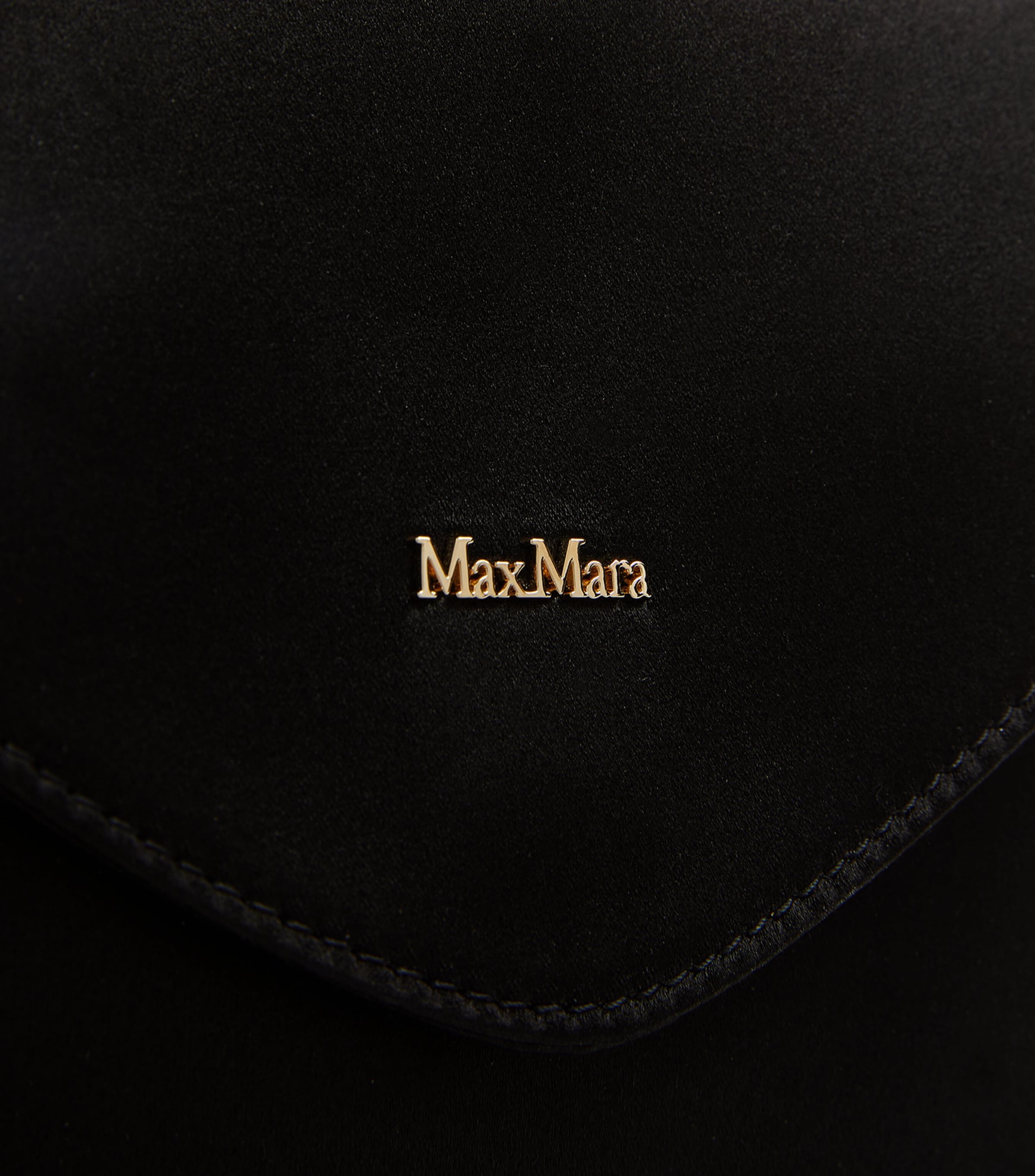 Satin Envelope Clutch Bag BLACK Image 6