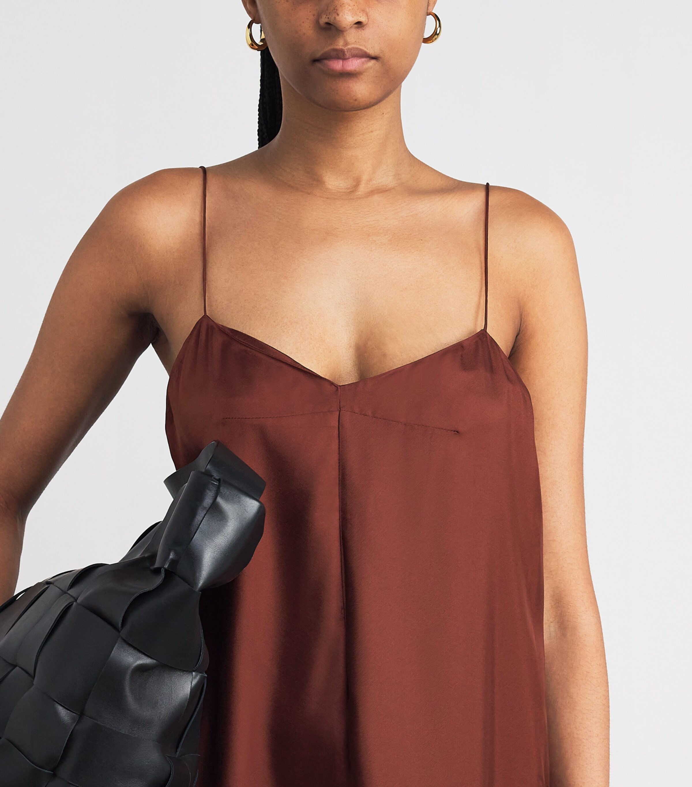 Silk Twill Slip Maxi Dress BRICK Image 4