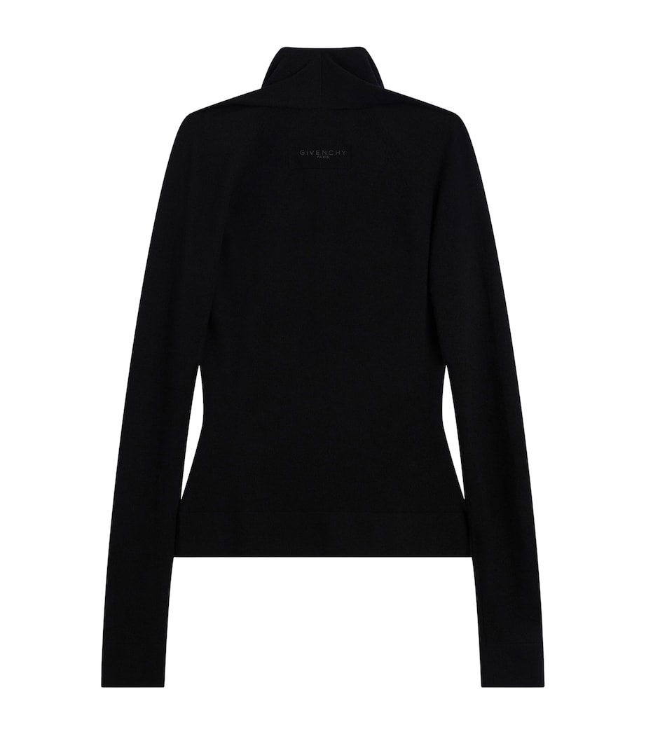 Givenchy Womens Wool Draped Sweater Image 4