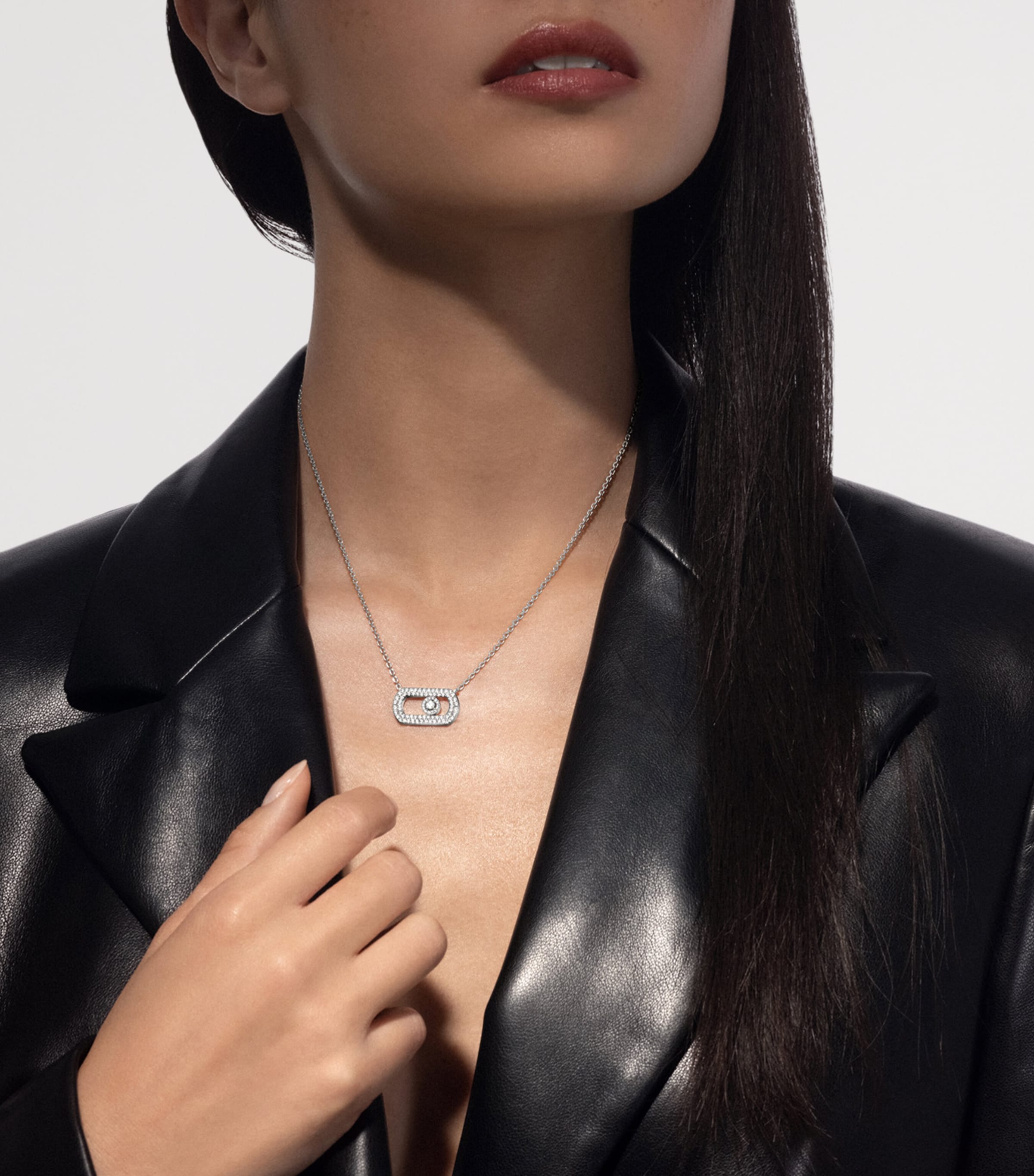 Messika So Move White Gold and Diamond Pavé Necklace (0.65ct) White Gold Image 2